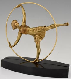 Art Deco Bronze Sculpture of a Hoop Dancer Samuel Lipchytz, 1920, France