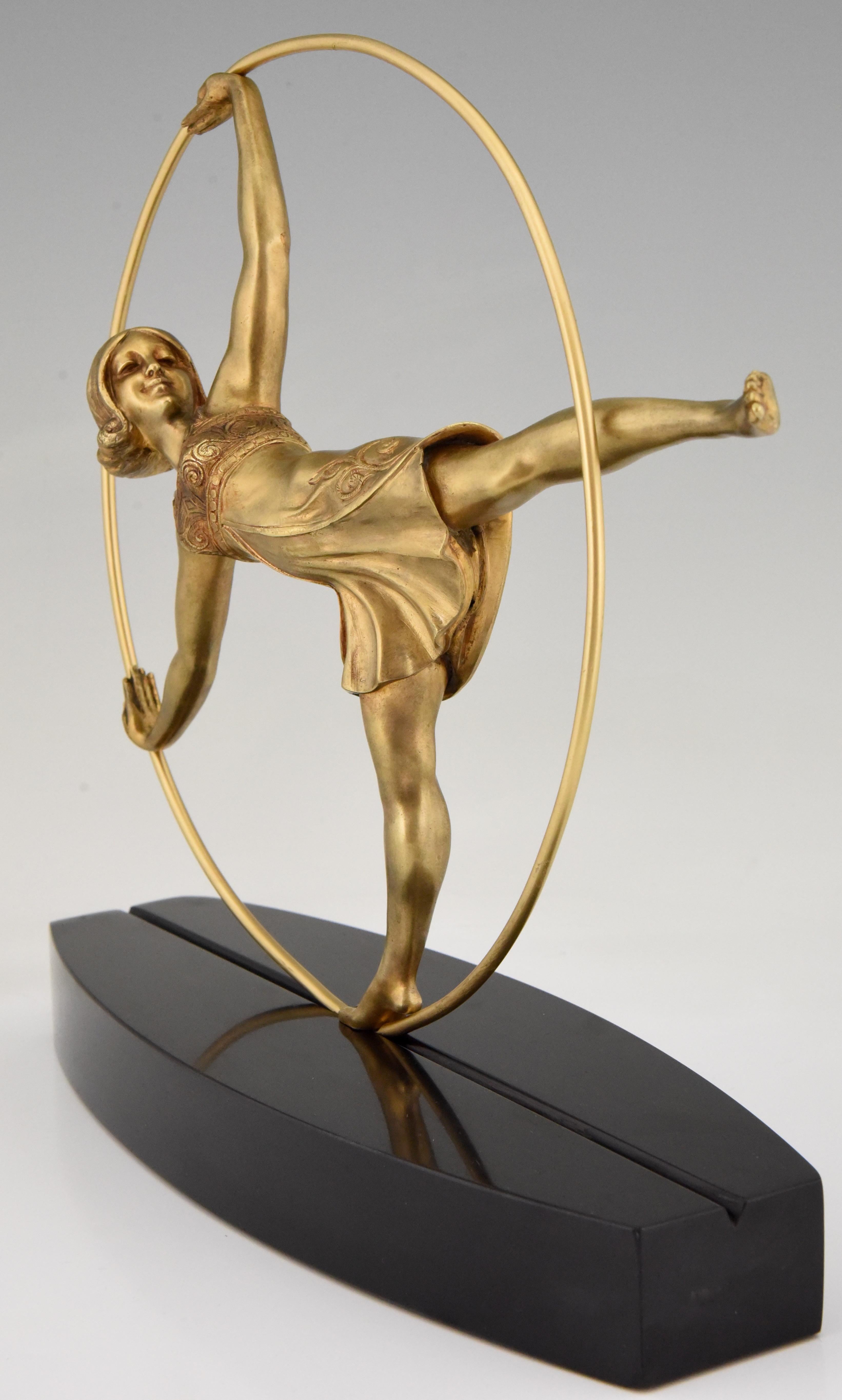 French Art Deco Bronze Sculpture of a Hoop Dancer Samuel Lipchytz, 1920, France