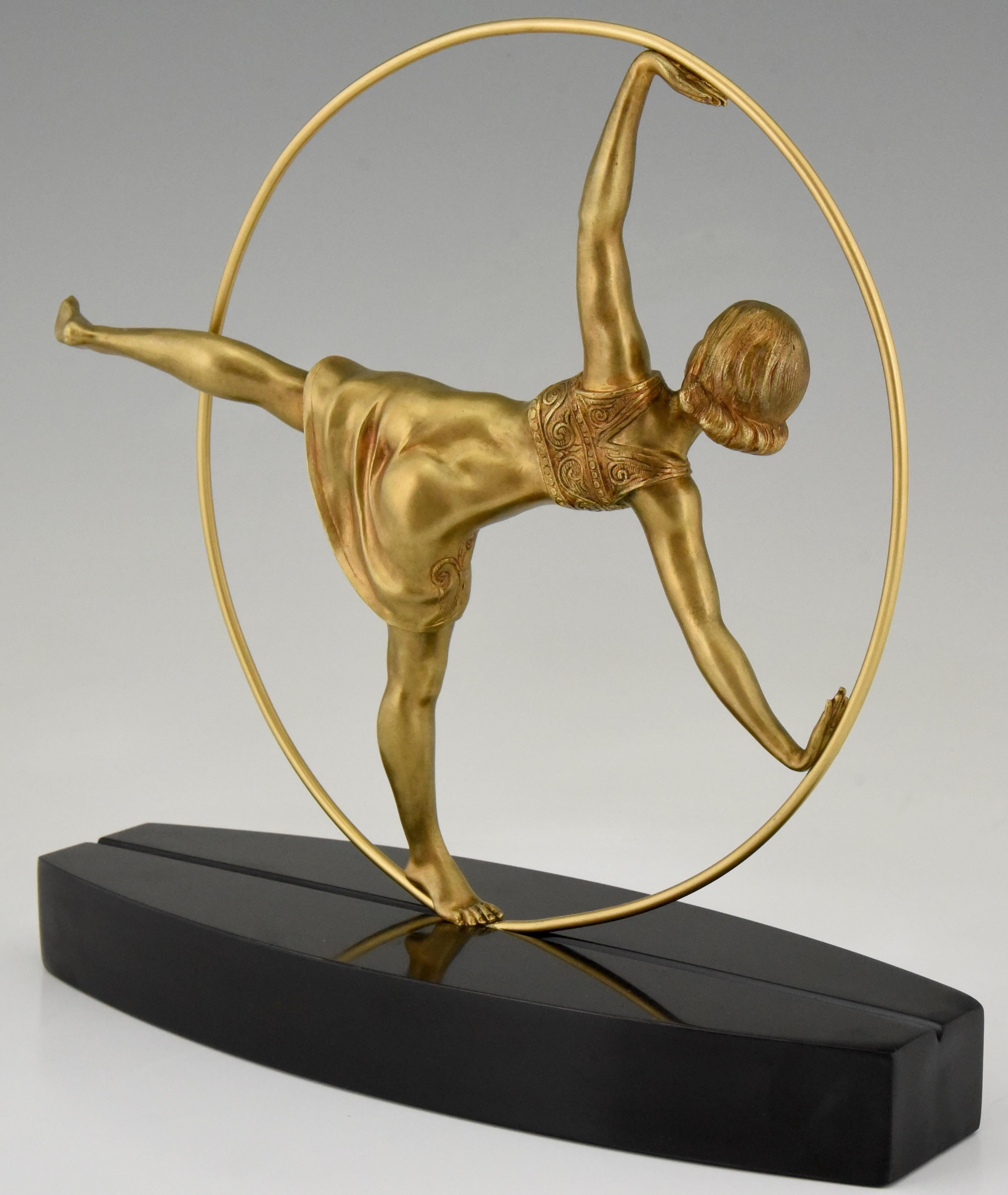 Art Deco Bronze Sculpture of a Hoop Dancer Samuel Lipchytz, 1920, France 1