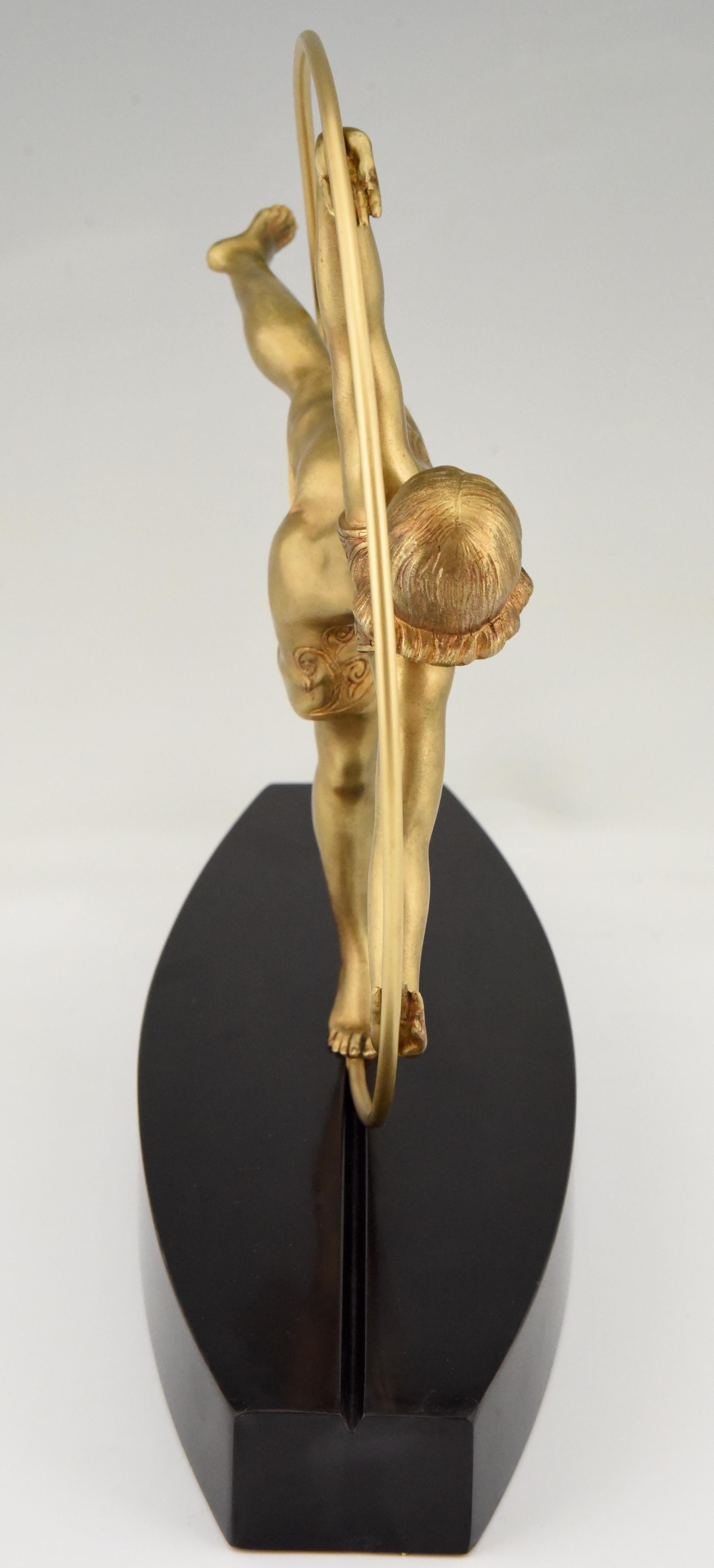 Art Deco Bronze Sculpture of a Hoop Dancer Samuel Lipchytz, 1920, France 2