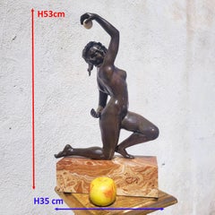 Art Deco Bronze Sculpture of a Kneeling Female Figure by A. Gory, 20th century