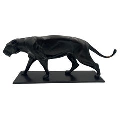Vintage Art Deco Bronze Sculpture of a Lioness by Ch. Aeckerlin, Germany circa 1930
