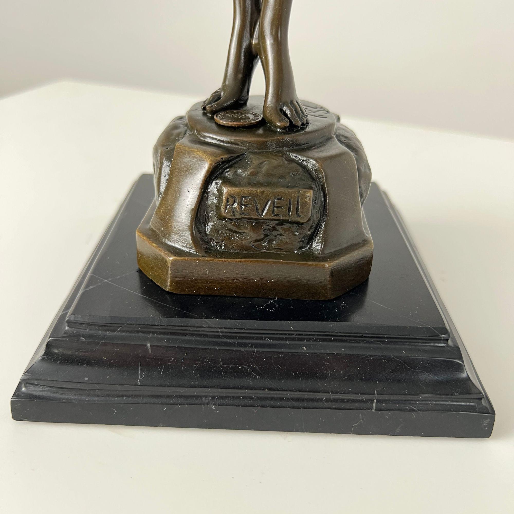Art Deco Bronze Sculpture of a Naked Woman, Signed ‘Philips’, Paris, 20th C. For Sale 5