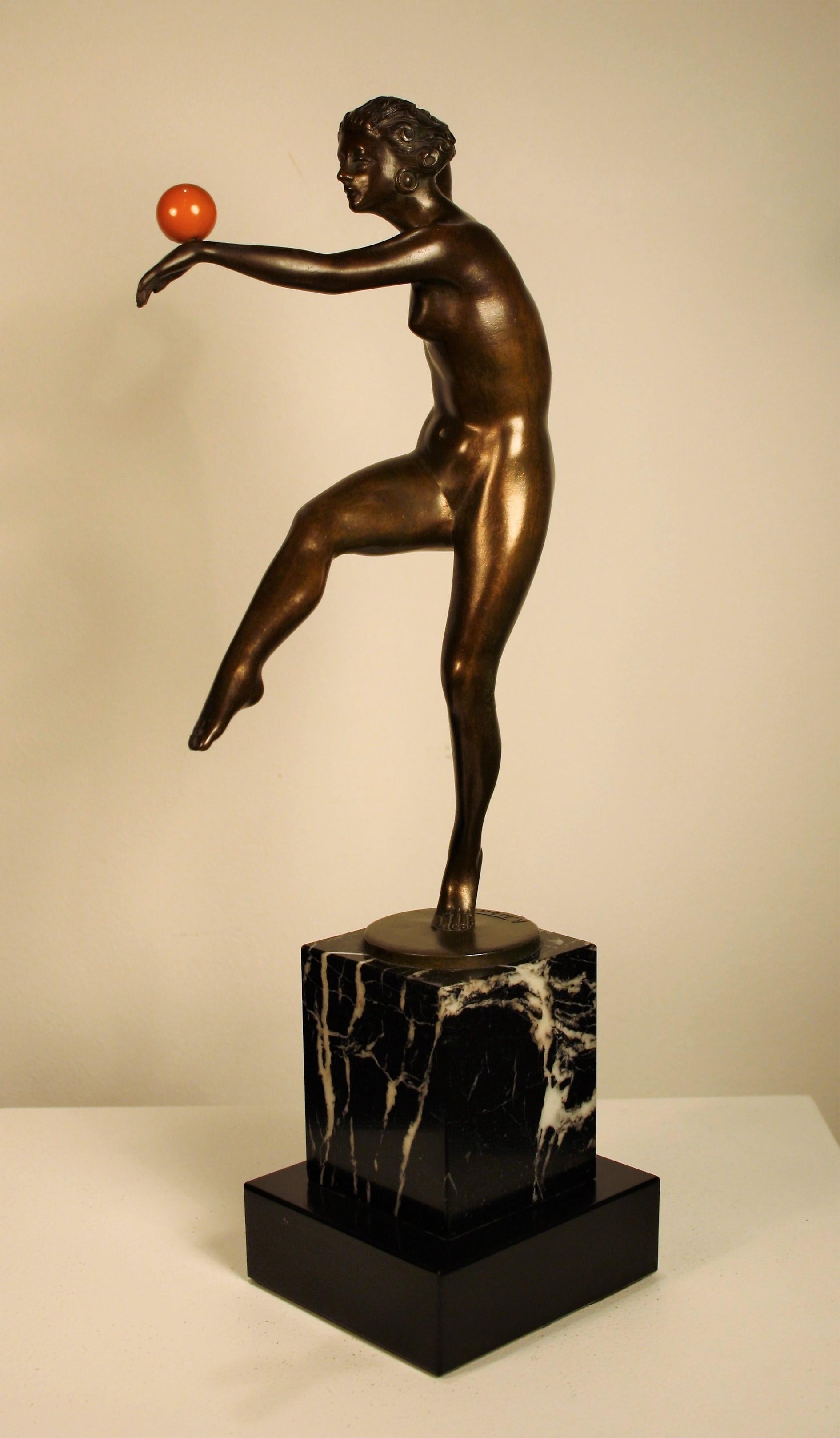 Belgian Art Deco Bronze Sculpture , 1925