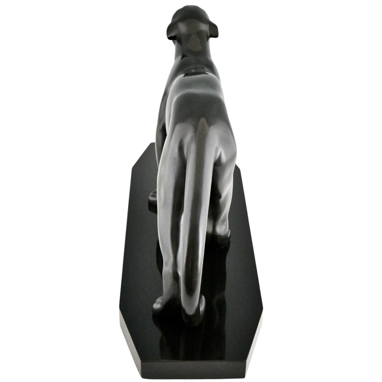 Bronzo Scultura in bronzo Art Deco di una pantera di Bracquemond & Etling Paris 1930 in vendita