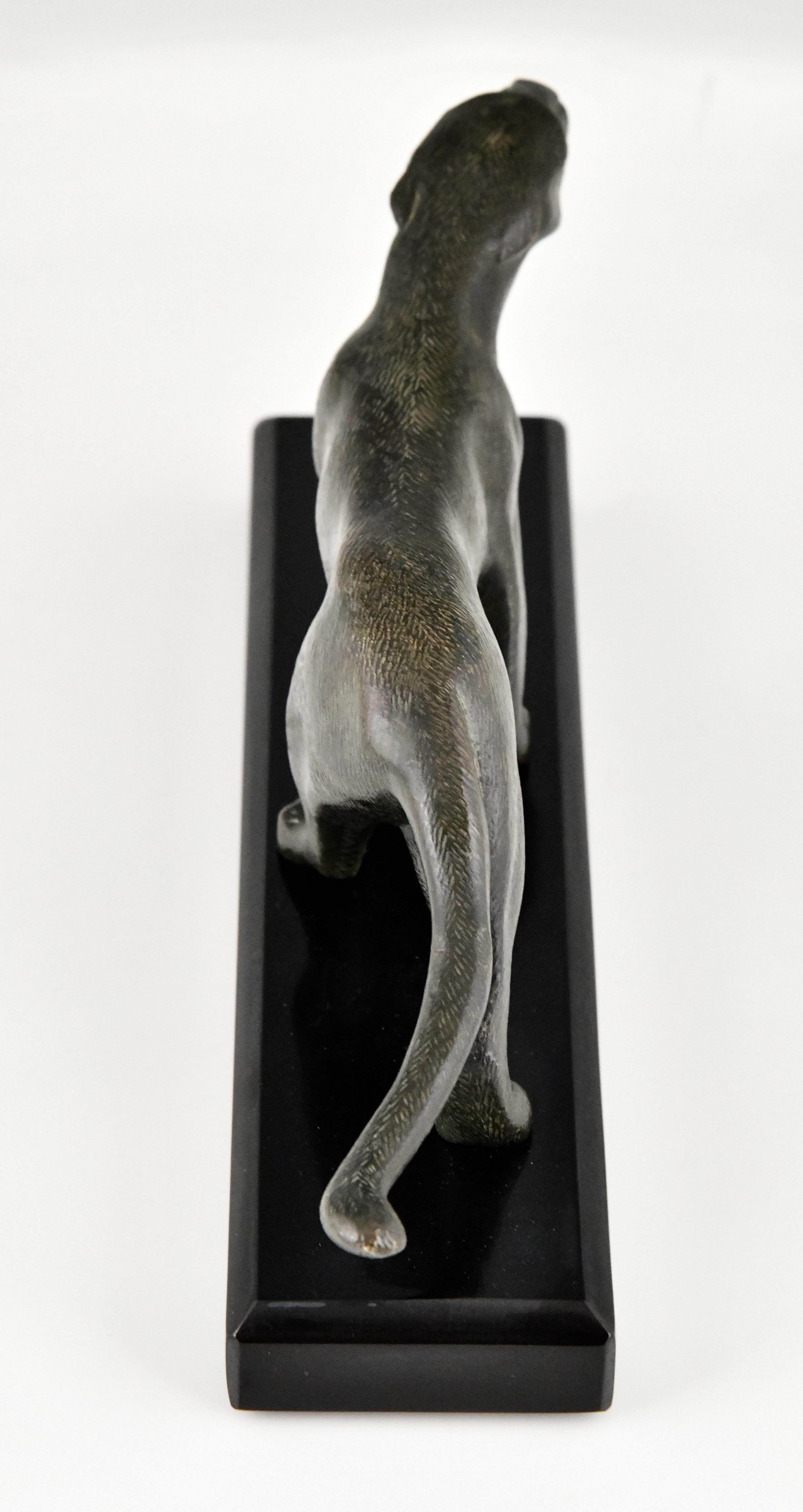 Art Deco Bronze Sculpture of a Panther by Michel Decoux France 1930 1