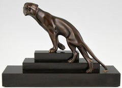 Art-Déco-Bronze-Skulptur eines Panthers Georges Lavroff:: 1925