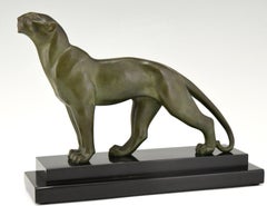 Art Deco Bronze Sculpture of a Panther Soleau, France, 1925
