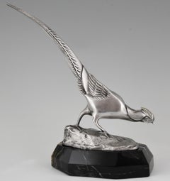 Sculpture en bronze Art Déco d'un faisan Irenée Rochard 1920 France