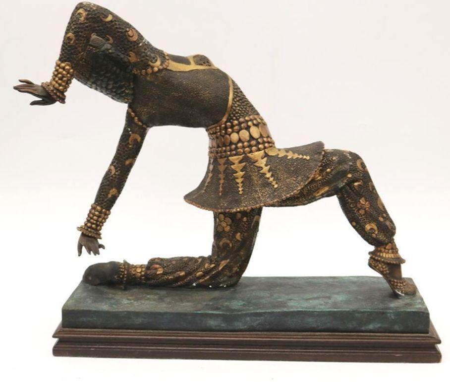 Art Deco cold-painted bronze sculpture after 