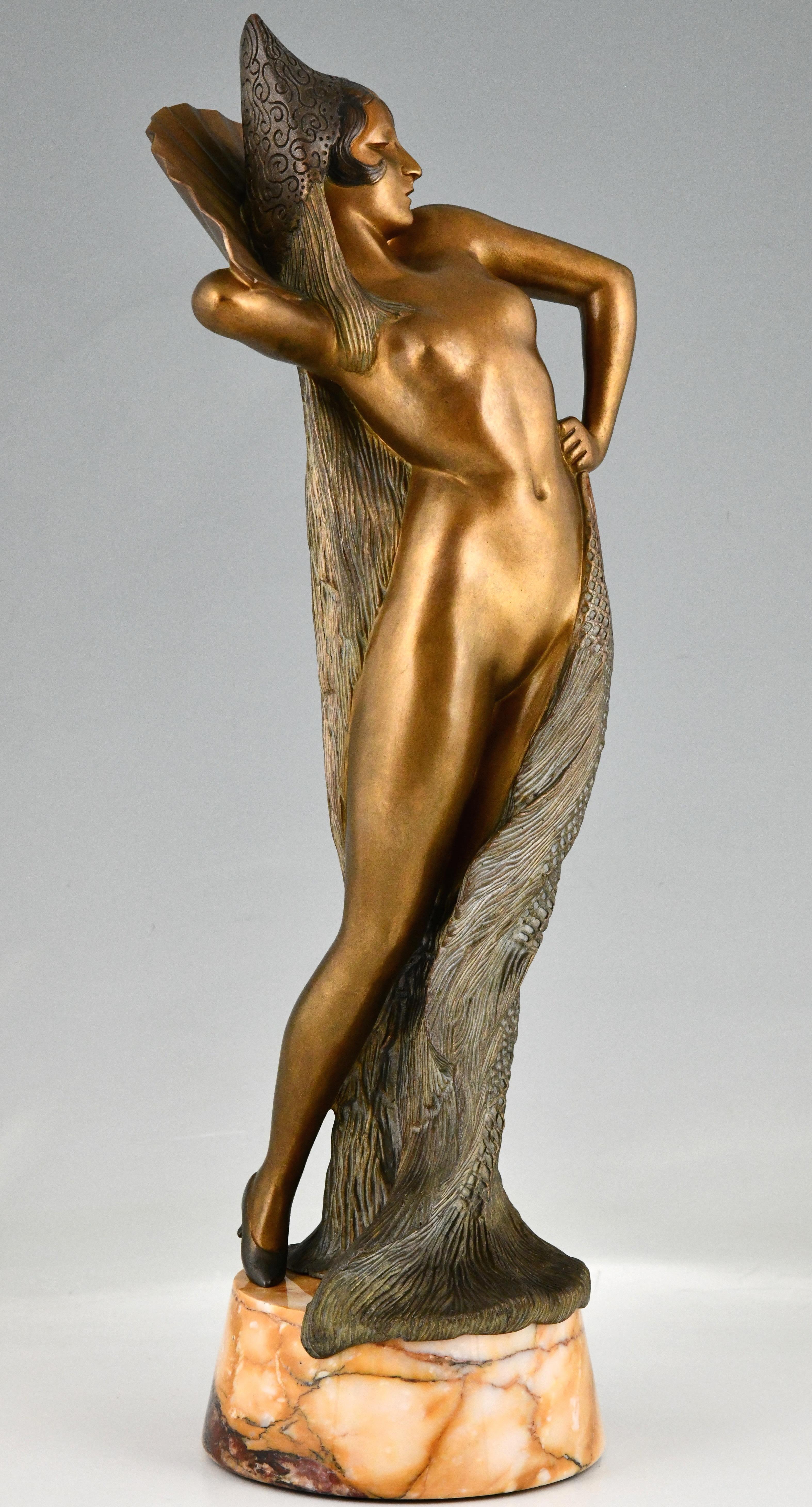 Art-Déco-Bronzeskulptur einer spanischen Tänzerin von Maurice Guiraud Rivière 1925 (Frühes 20. Jahrhundert) im Angebot