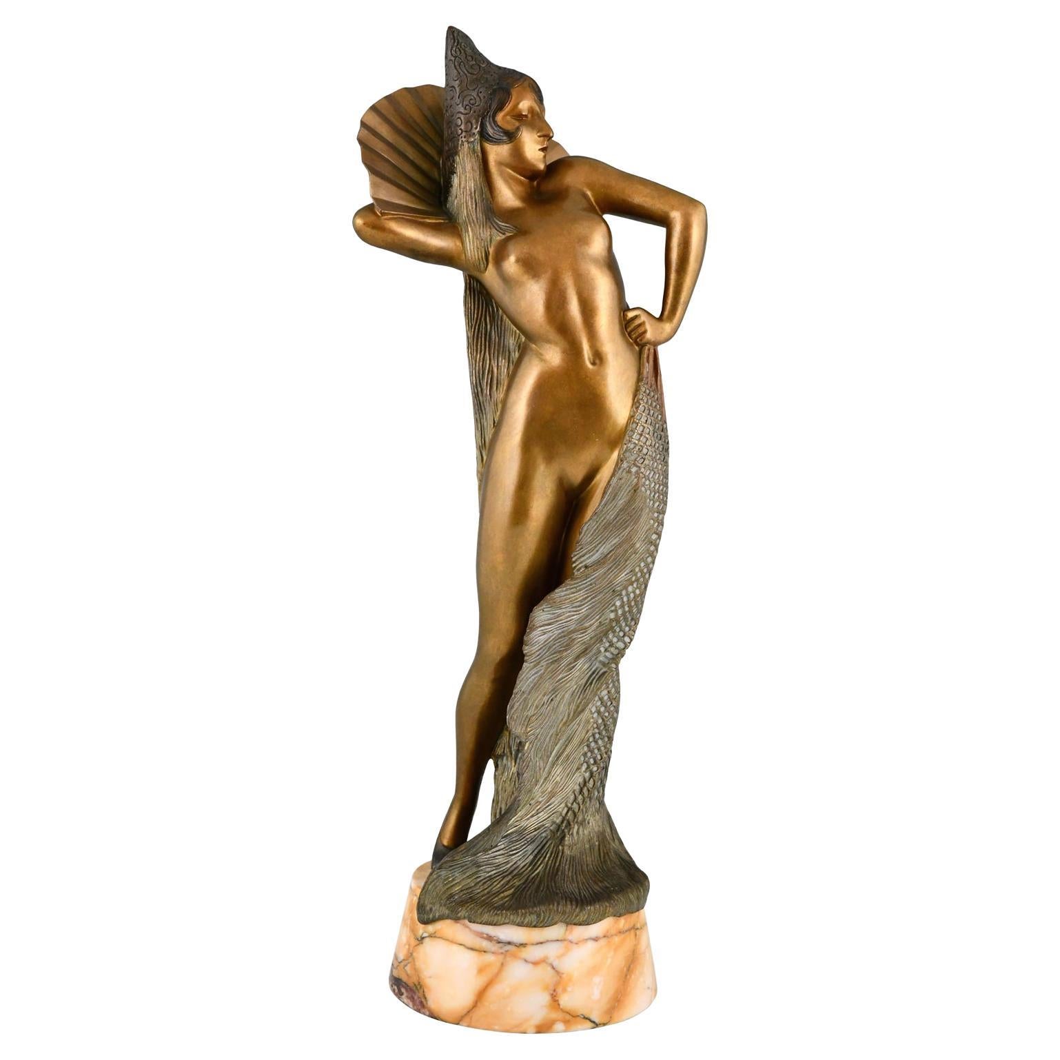 Art-Déco-Bronzeskulptur einer spanischen Tänzerin von Maurice Guiraud Rivière 1925