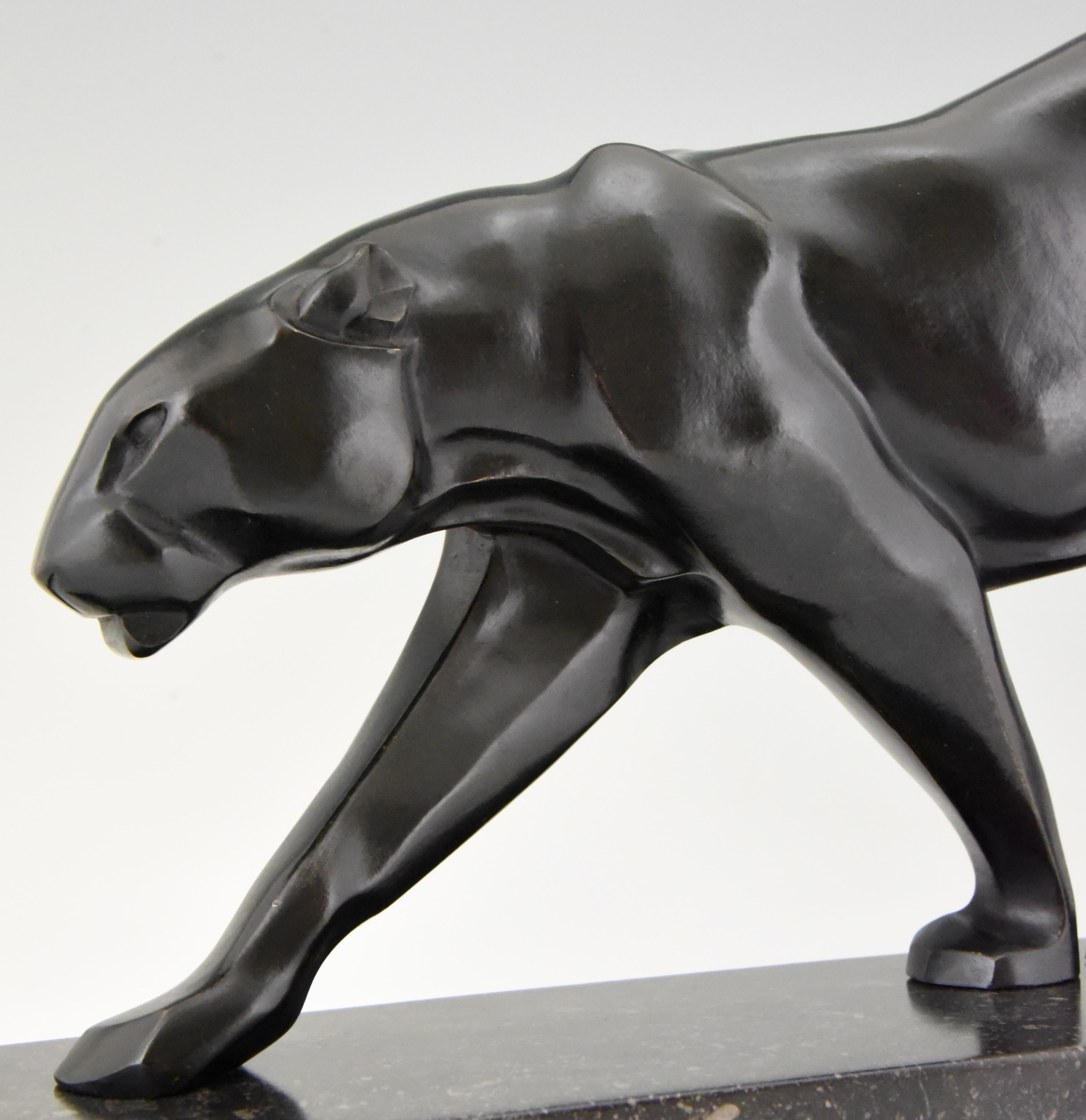 Art Deco Bronze Sculpture of a Walking Panther Maurice Prost Susse Freres, 1925 3