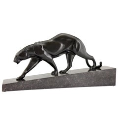 Art Deco Bronze Sculpture of a Walking Panther Maurice Prost Susse Freres, 1925