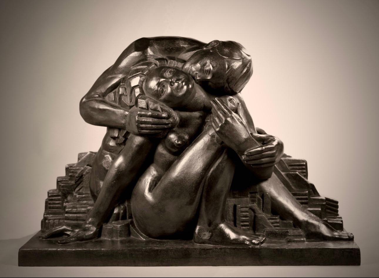 American Art Deco Bronze Sculpture of Adam and Eve by Lee Lawrie, signed LAWRIE 25 For Sale