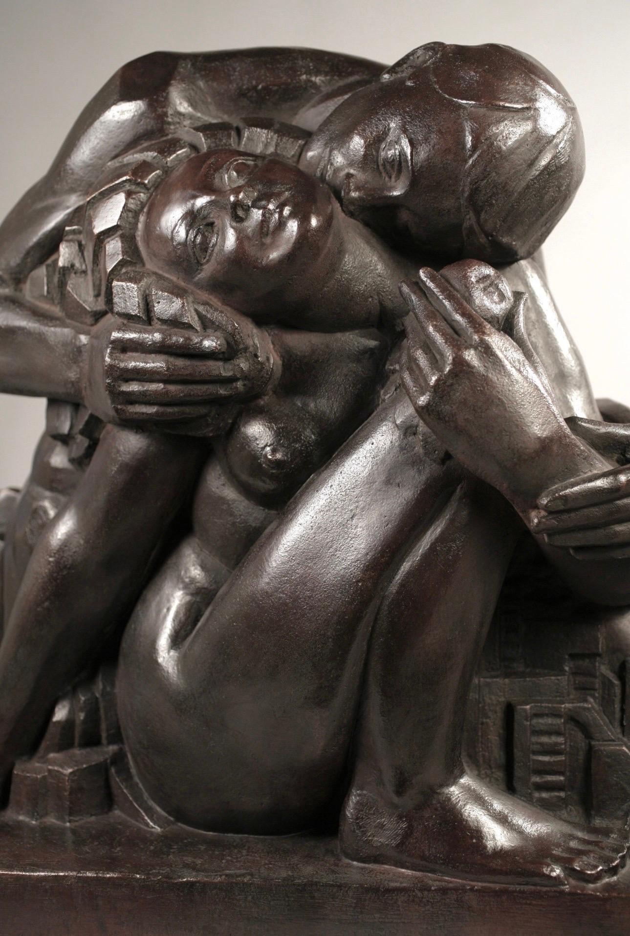 Art Deco Bronze Sculpture of Adam and Eve by Lee Lawrie, signed LAWRIE 25 For Sale 1