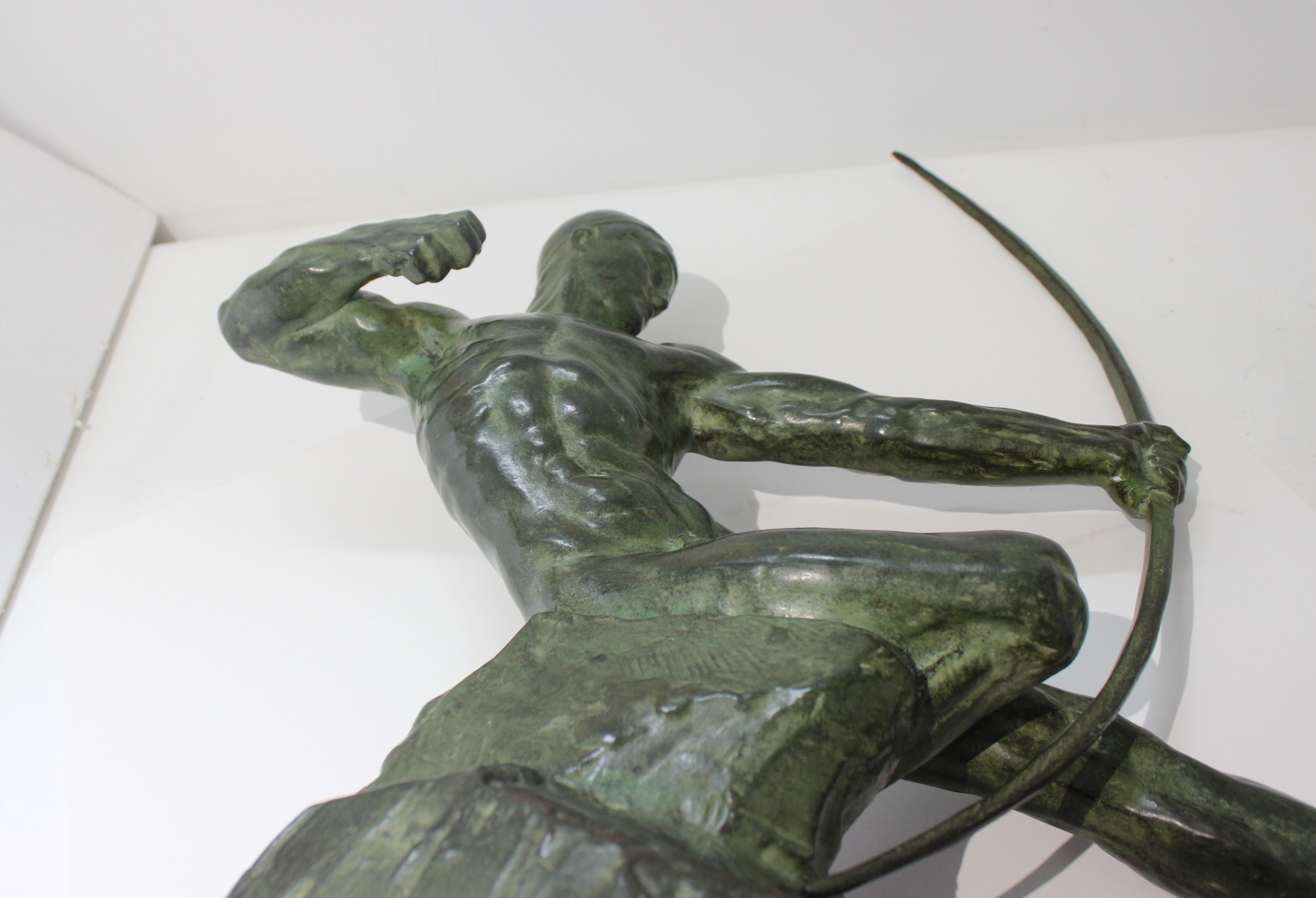 Art Deco Bronze Sculpture of an Archer by Victor Demanet  6