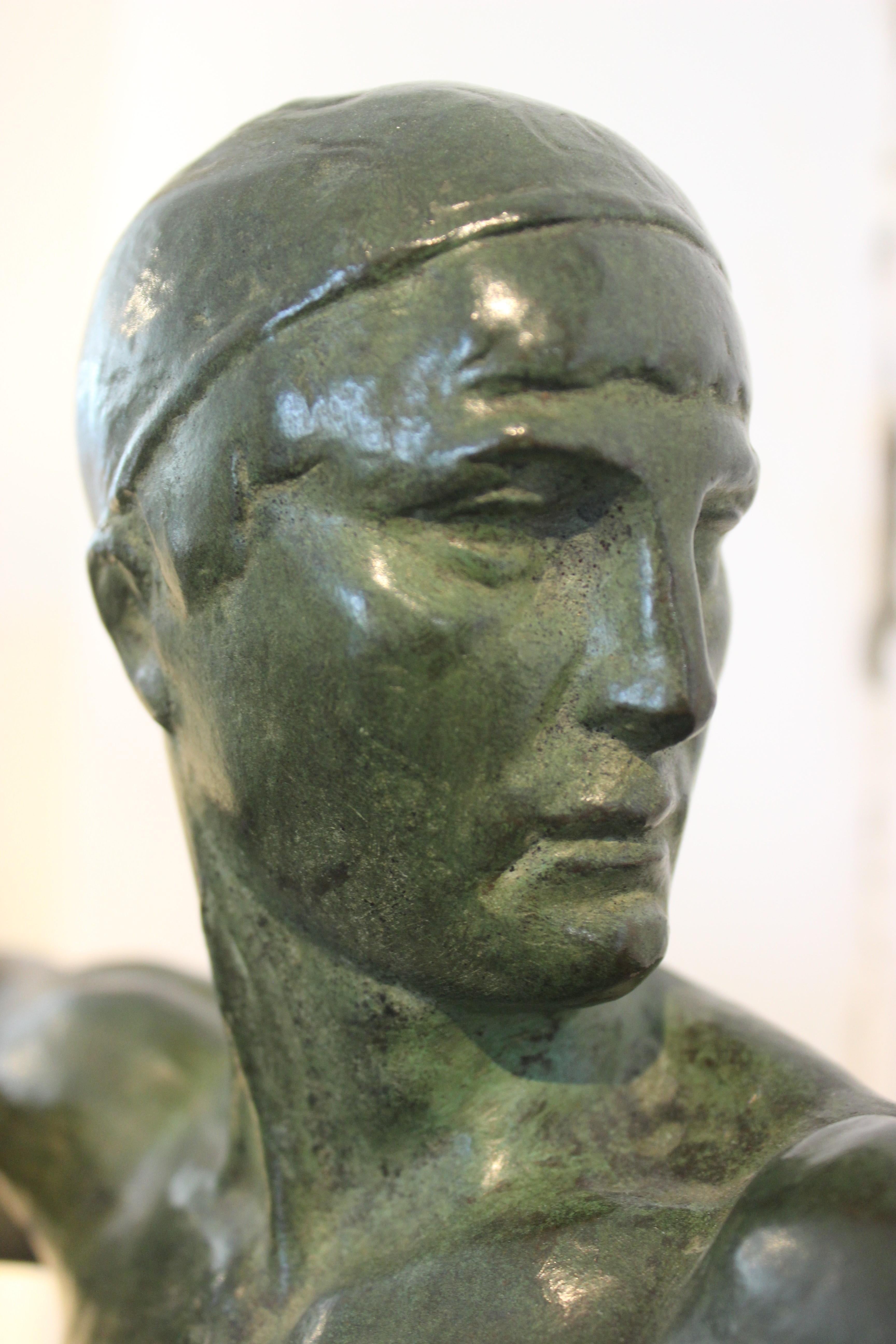 French Art Deco Bronze Sculpture of an Archer by Victor Demanet 