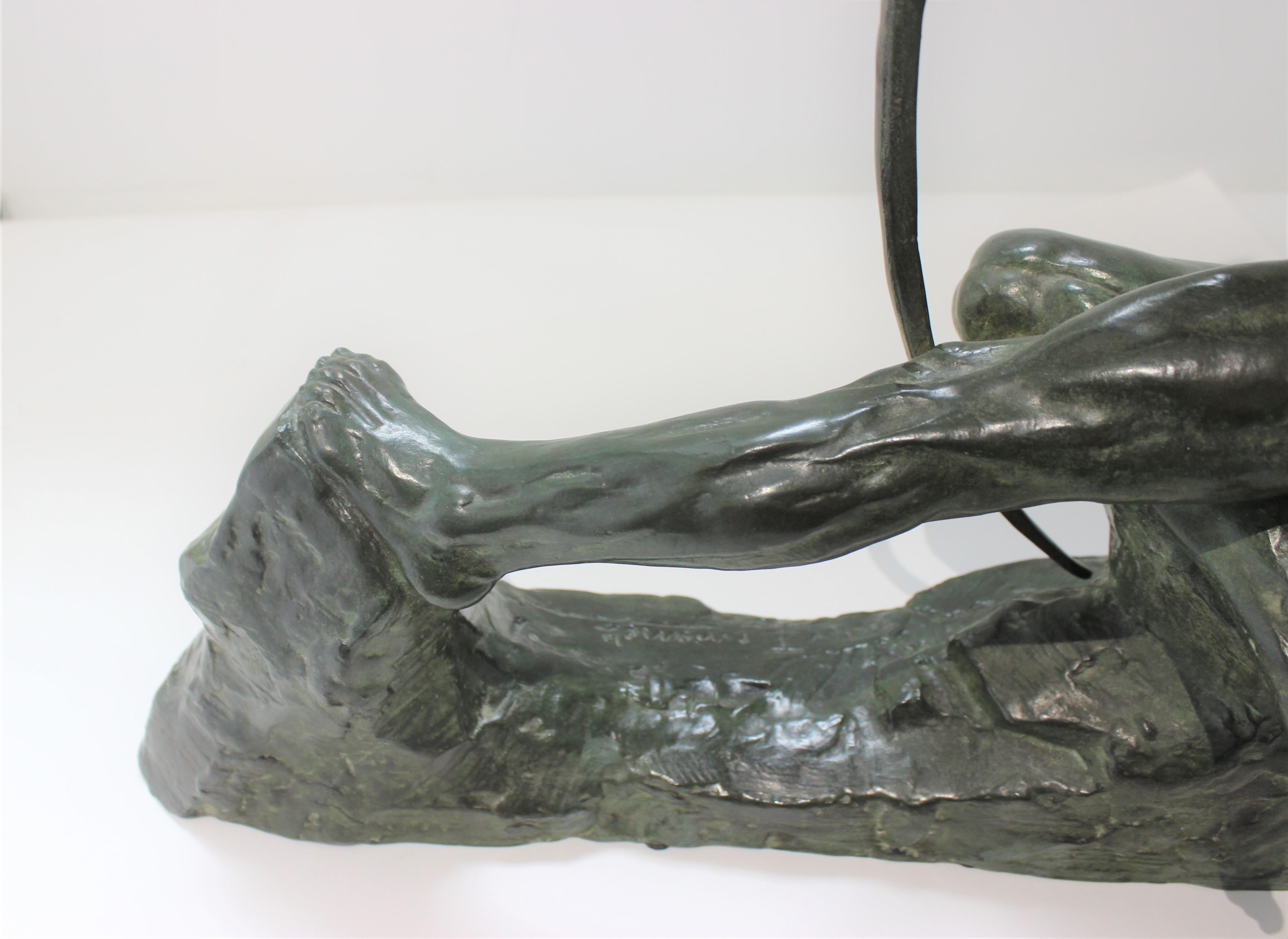 Art Deco Bronze Sculpture of an Archer by Victor Demanet  1