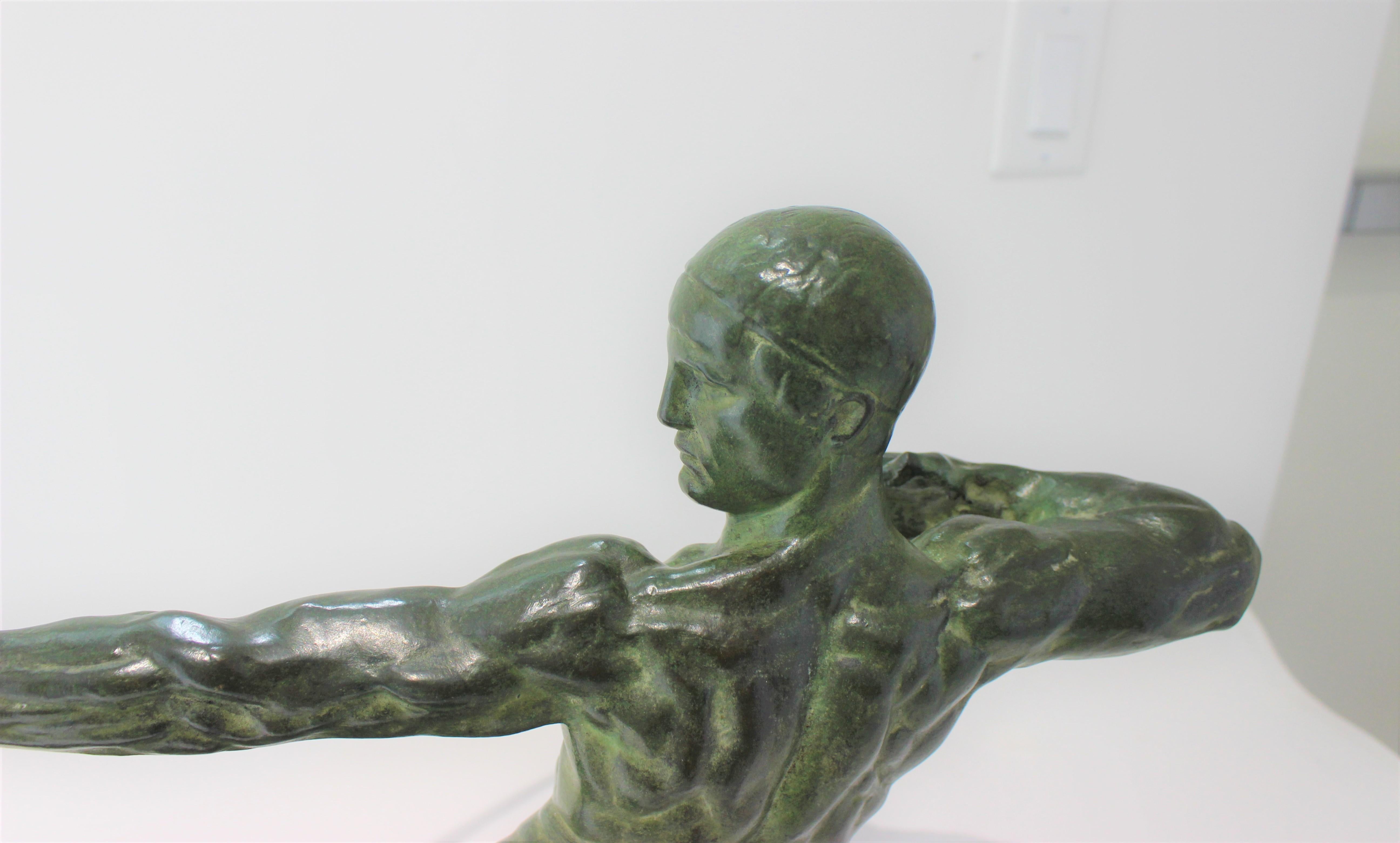 Art Deco Bronze Sculpture of an Archer by Victor Demanet  2