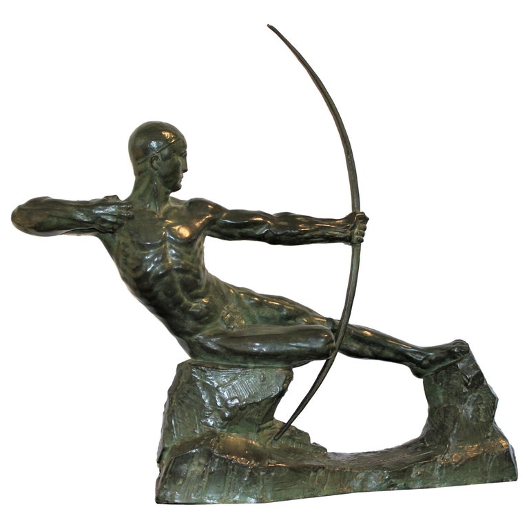 Art Deco Bronze Sculpture of an Archer by Victor Demanet  For Sale