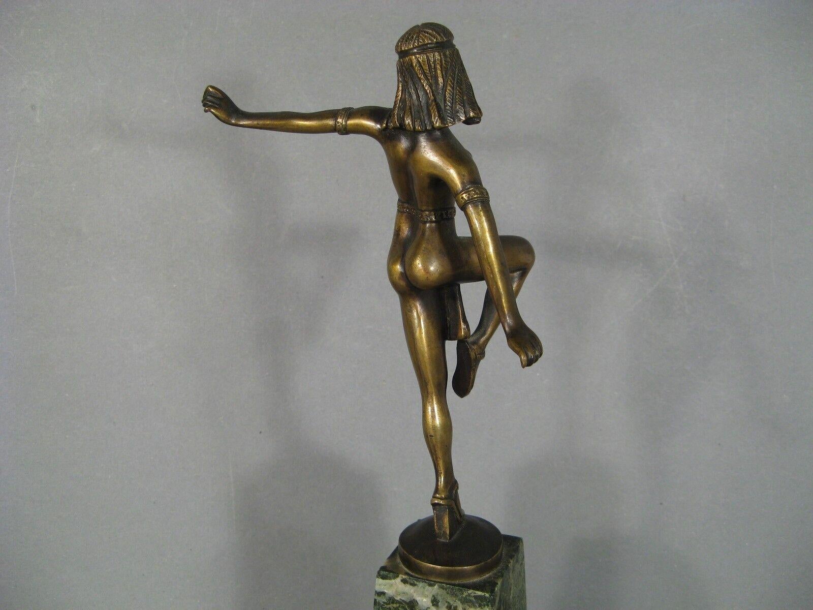 Art Deco Bronze Sculpture of an Oriental Dancer -1Y85 4