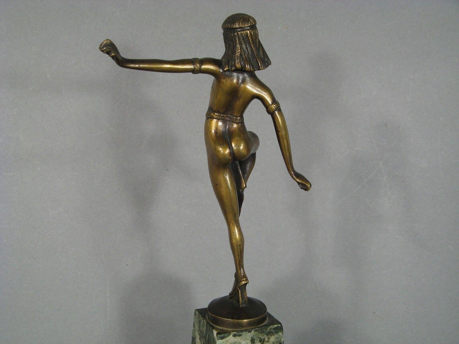 Art Deco Bronze Sculpture of an Oriental Dancer -1Y85 5