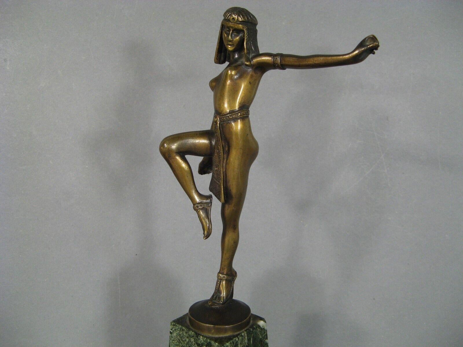 Art Deco Bronze Sculpture of an Oriental Dancer -1Y85 3