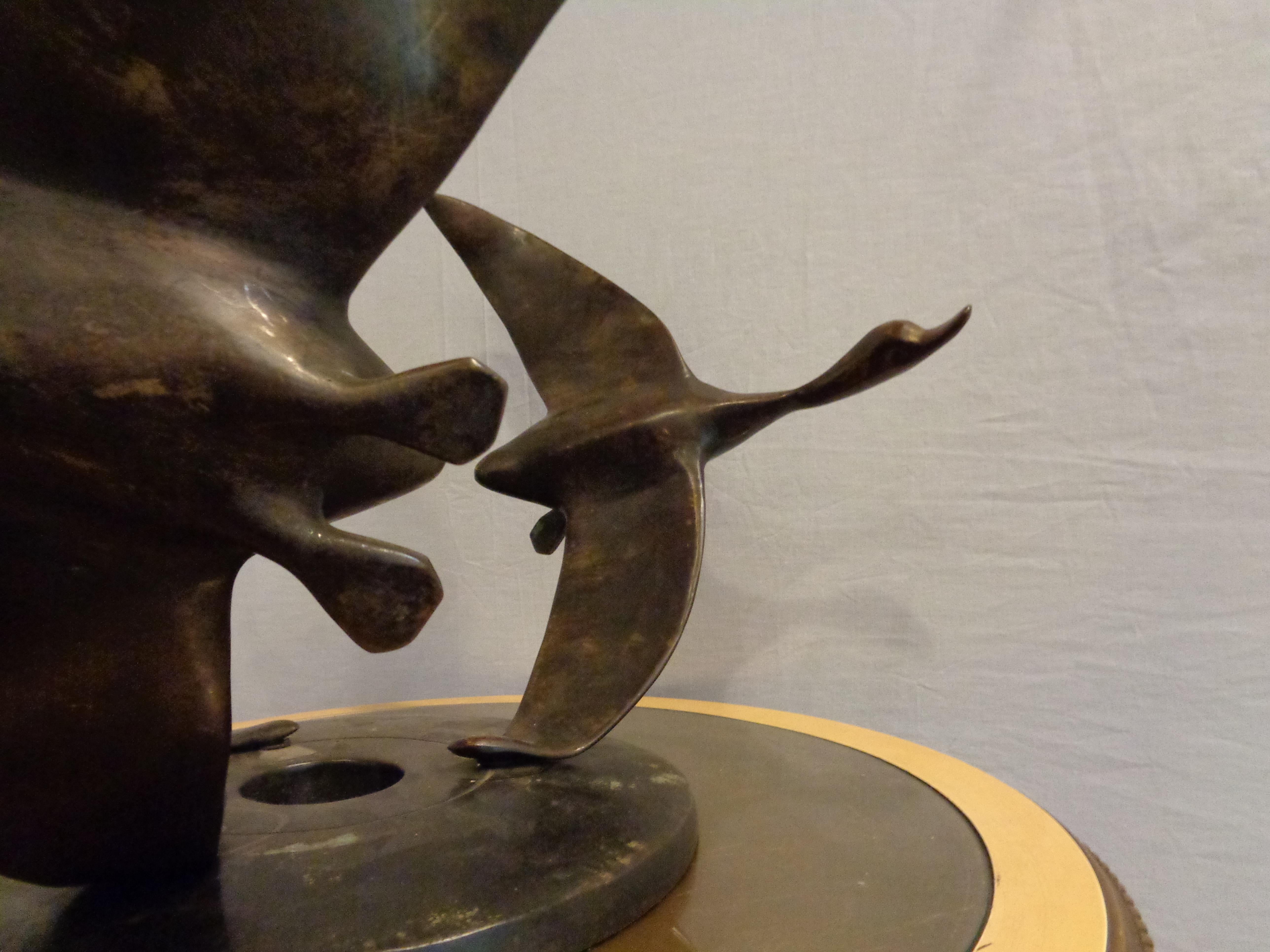 Art Deco Bronze Sculpture of Flying Geese on an Adjustable Base 4