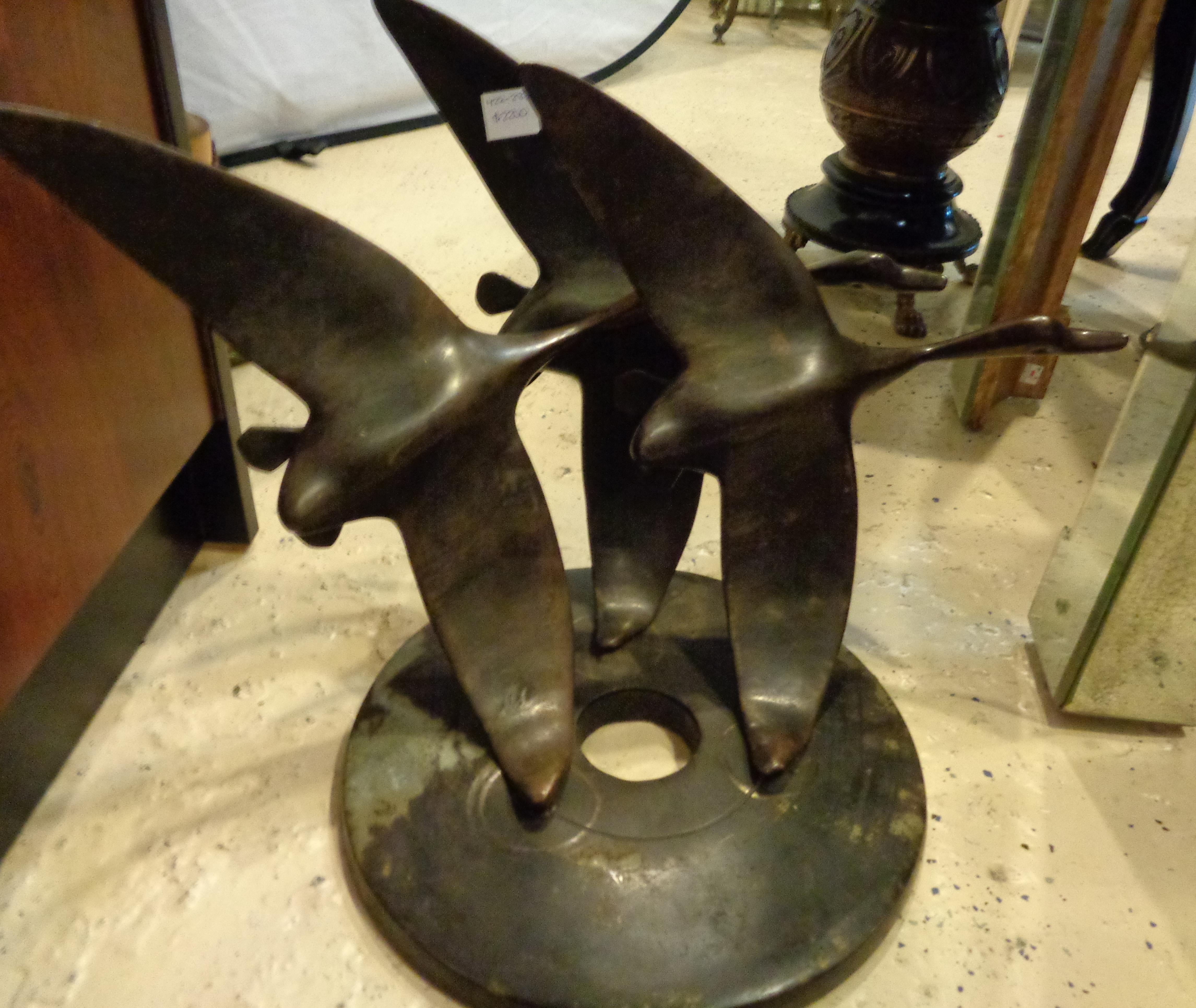 Art Deco Bronze Sculpture of Flying Geese on an Adjustable Base 6