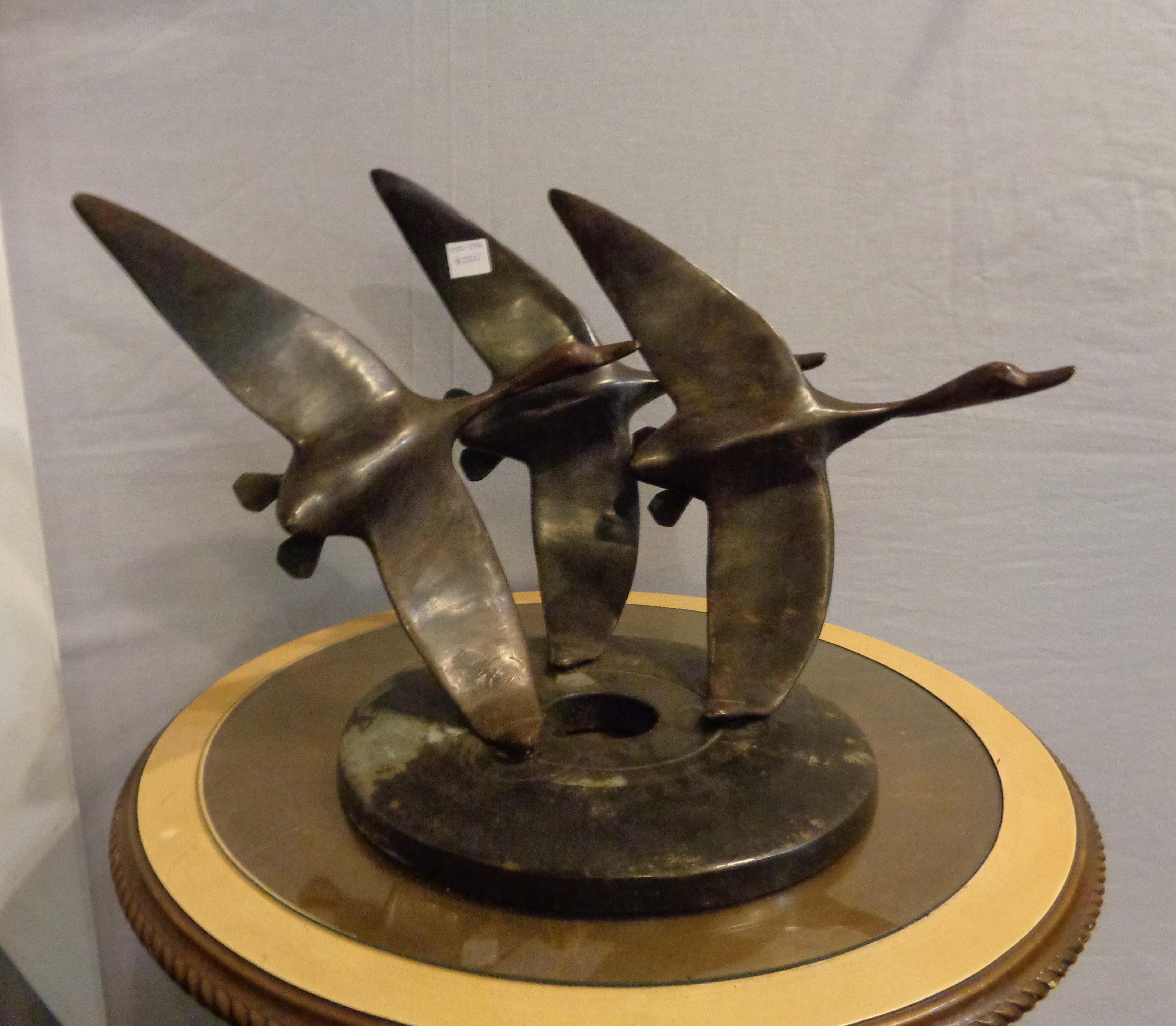 Art Deco Bronze Sculpture of Flying Geese on an Adjustable Base 7
