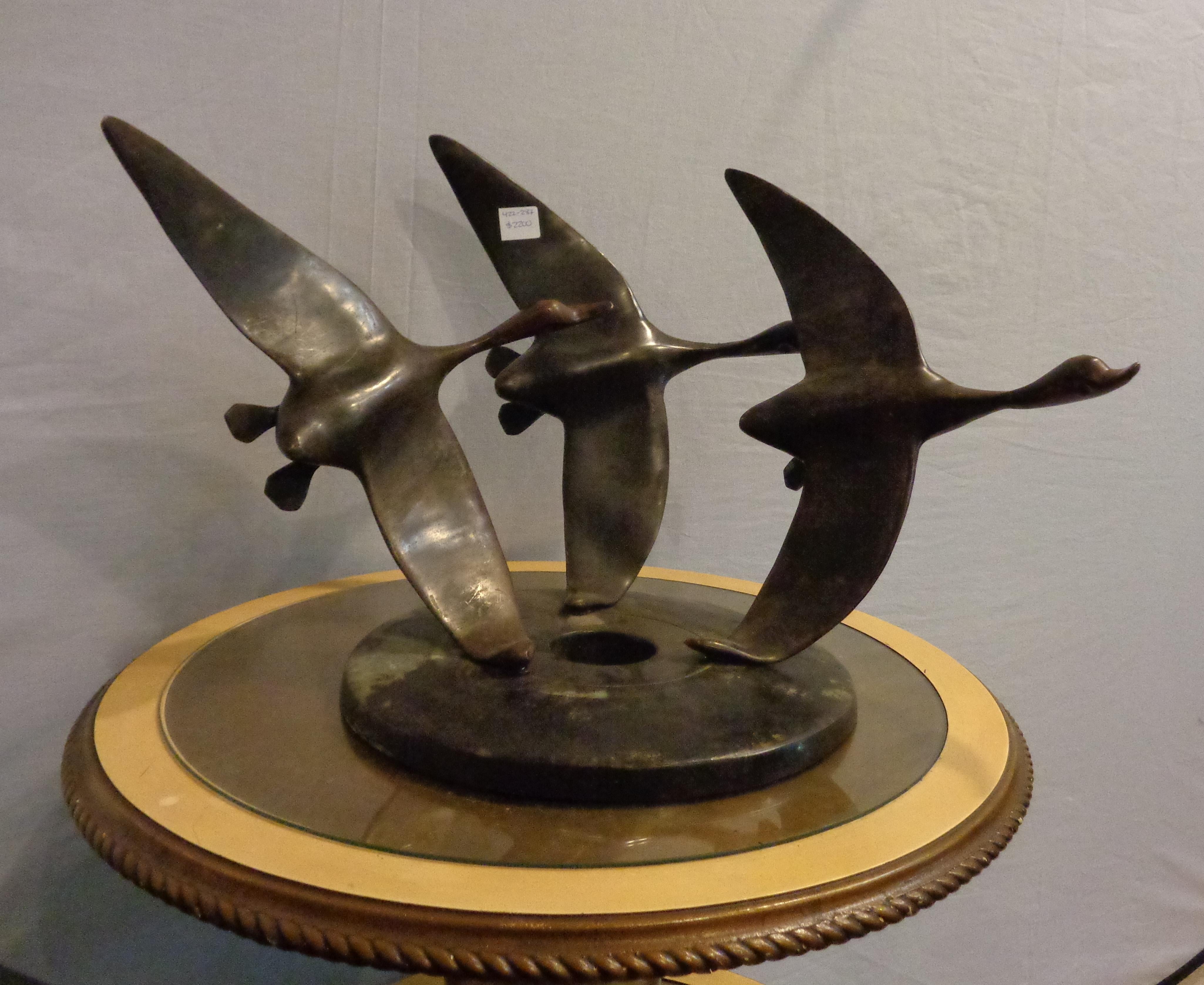 Art Deco Bronze Sculpture of Flying Geese on an Adjustable Base 8