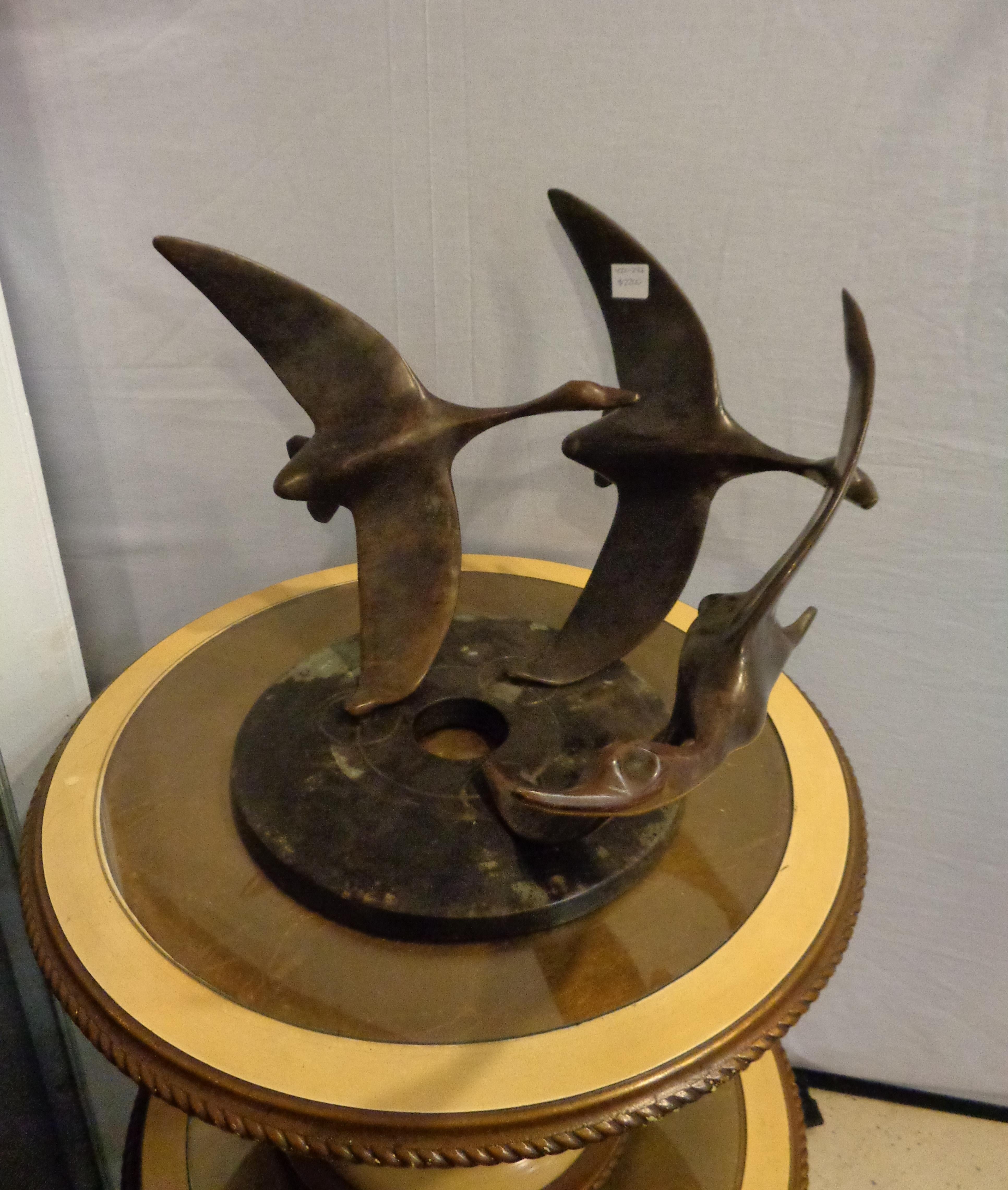 Art Deco Bronze Sculpture of Flying Geese on an Adjustable Base 9