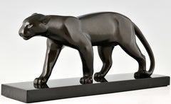 Art Deco Bronze Sculpture of Panther by Bracquemond, Etling Paris, France, 1930