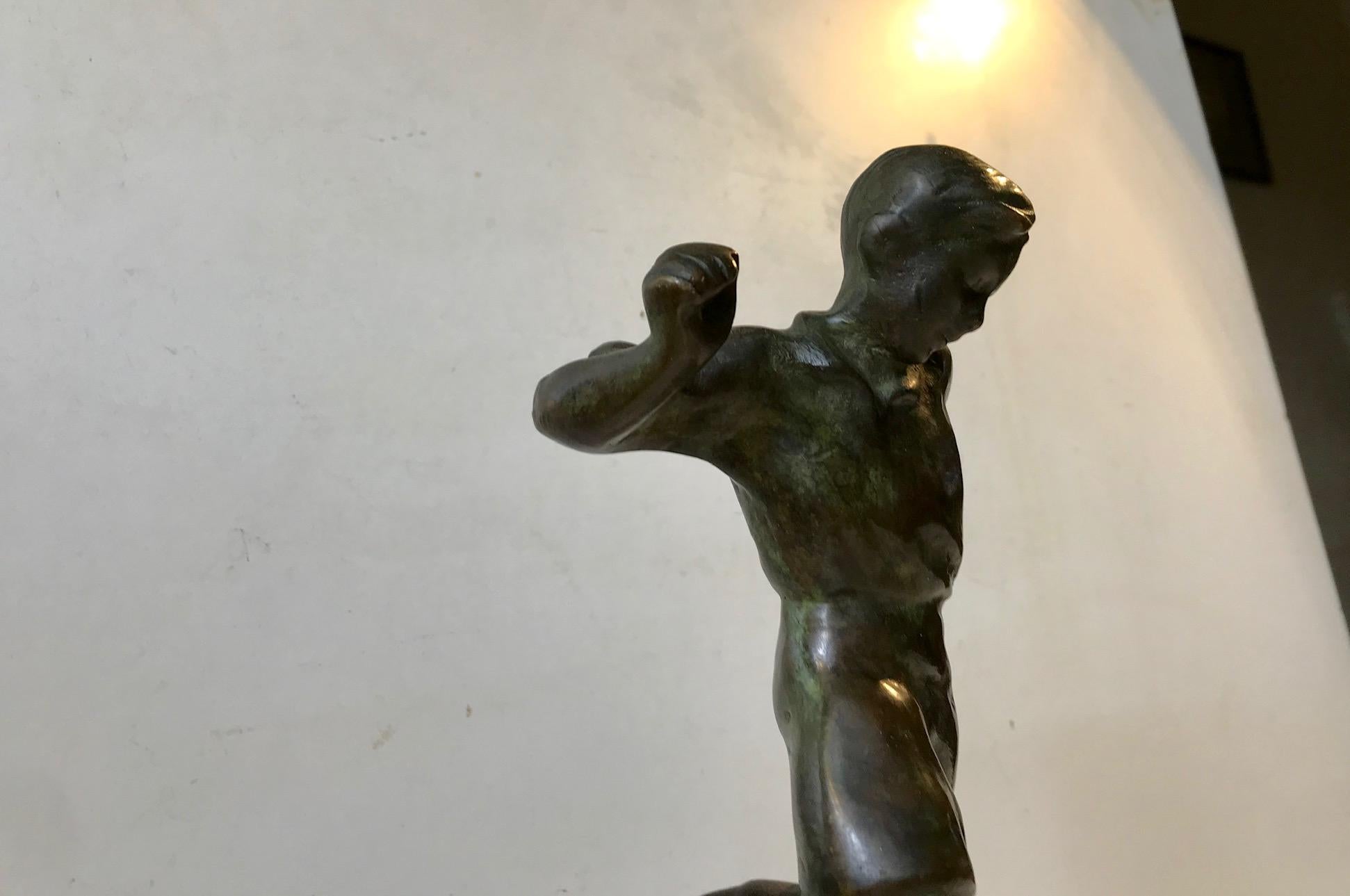 Art Deco Bronze Sculpture of Soccer Player, 1930s, Scandinavia 1