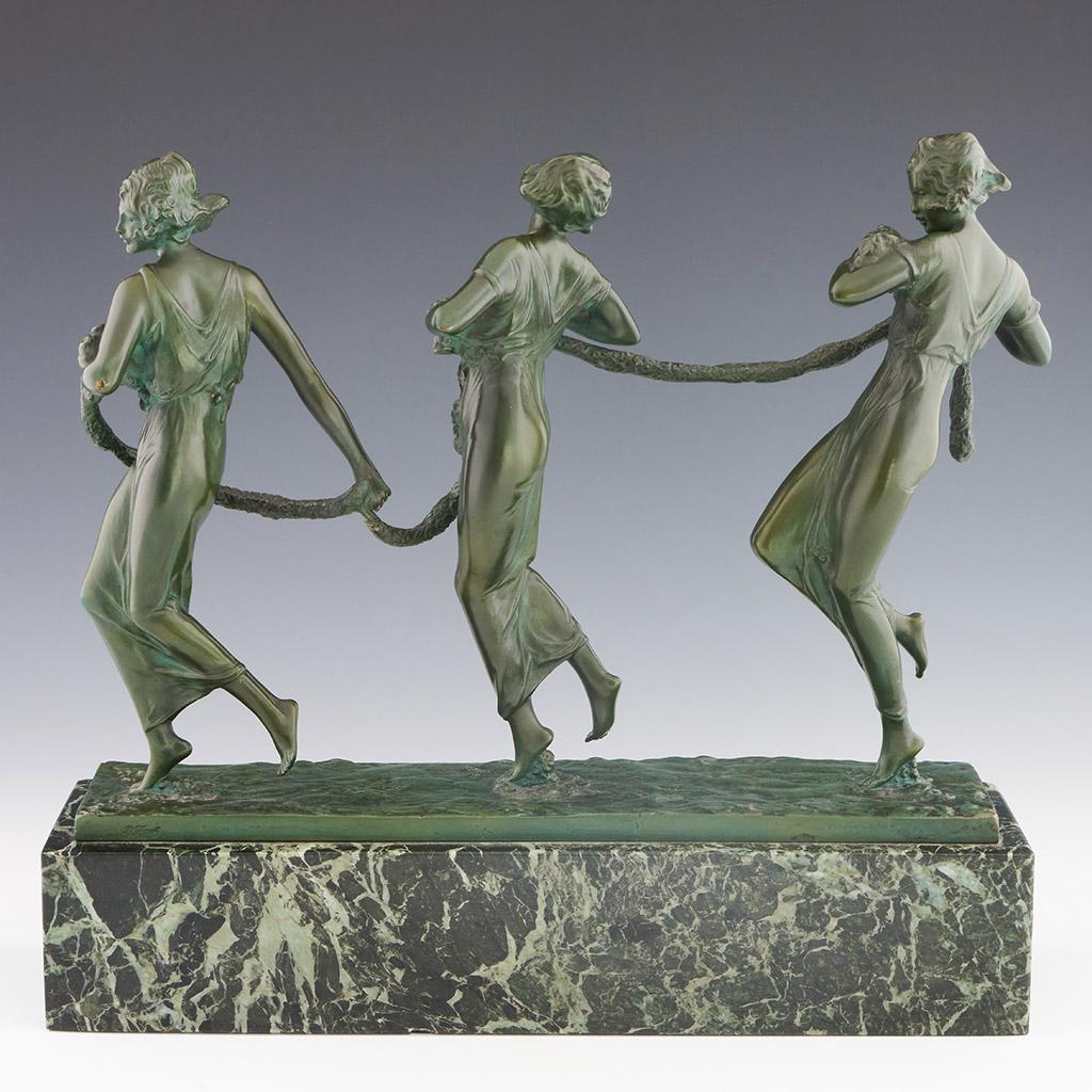 20th Century Art Deco Bronze Sculpture of the Three Graces by Bruno Zach
