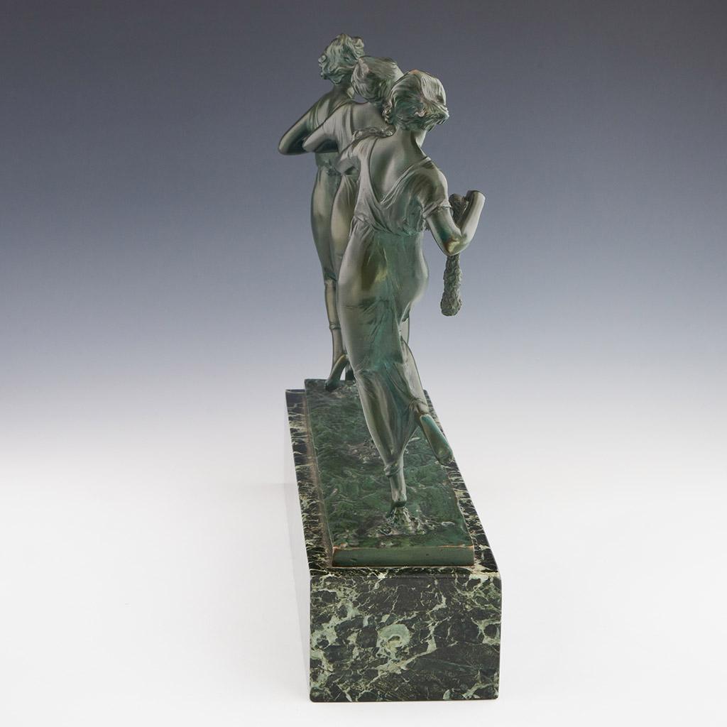 Art Deco Bronze Sculpture of the Three Graces by Bruno Zach 2