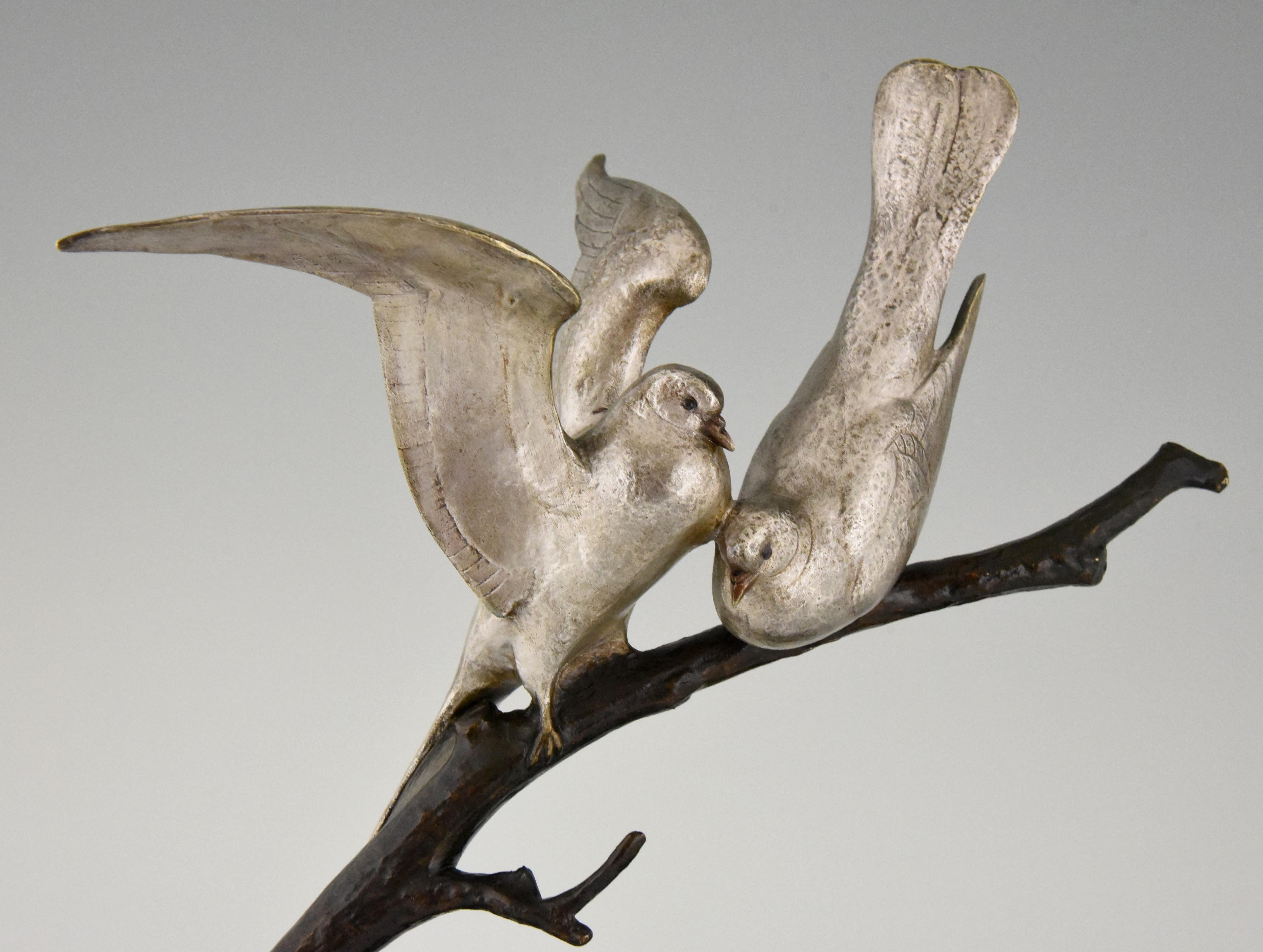 Art Deco Bronze Sculpture of Two Birds Andre Vincent Becquerel, 1925, France 5