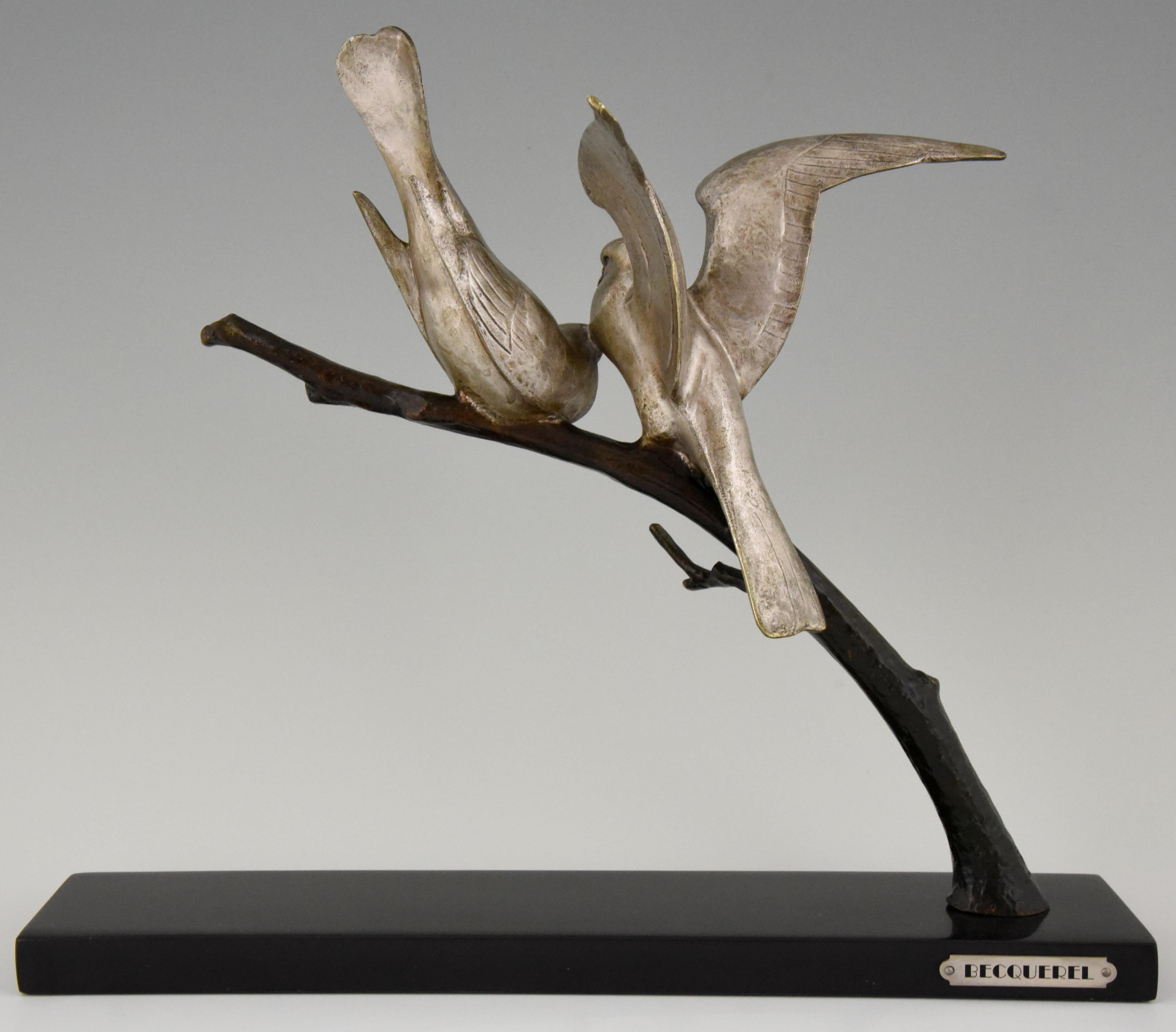Art Deco Bronze Sculpture of Two Birds Andre Vincent Becquerel, 1925, France 1