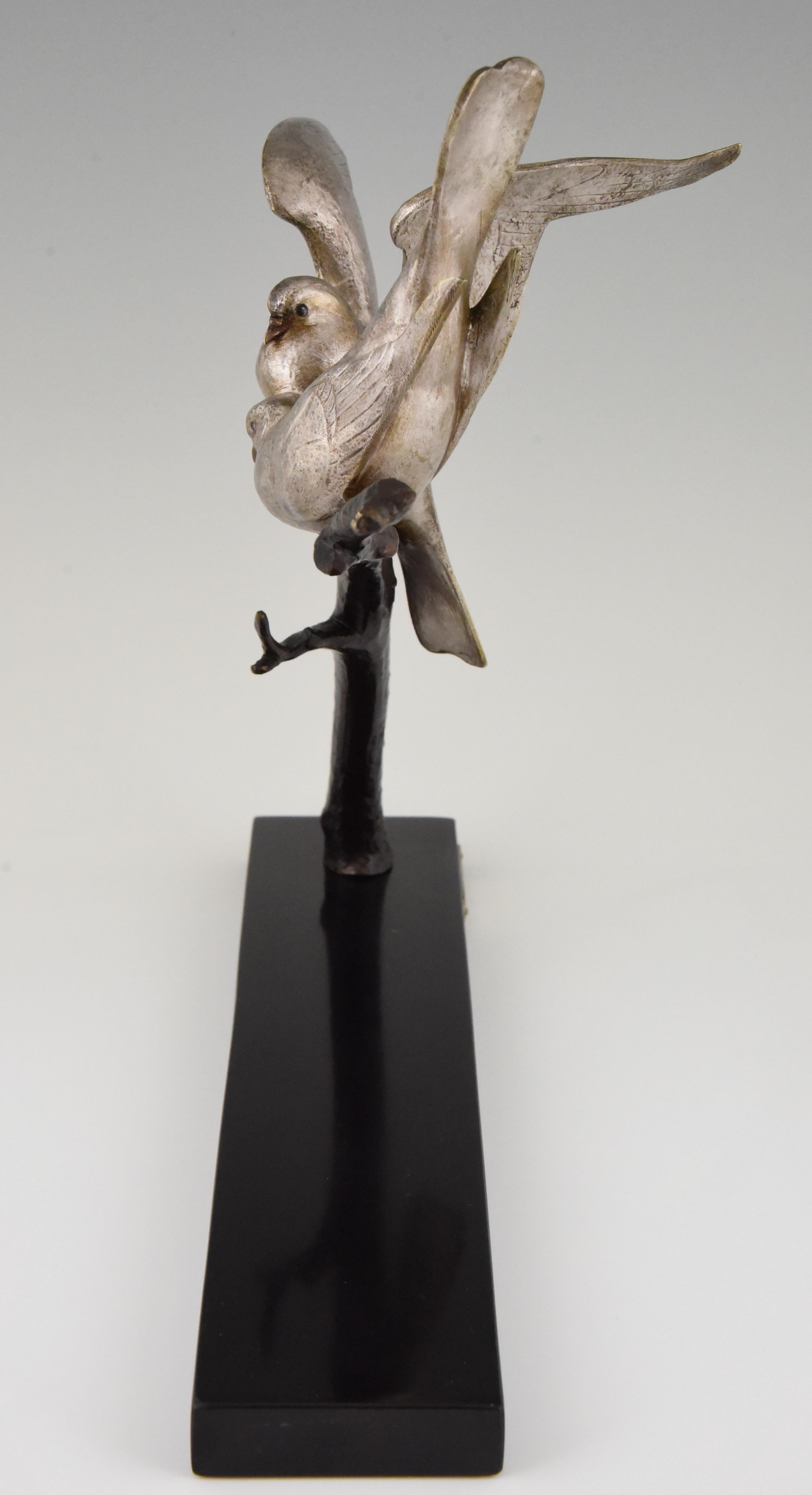 Art Deco Bronze Sculpture of Two Birds Andre Vincent Becquerel, 1925, France 3