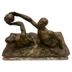 Art Deco Bronze Sculpture of Water Polo Players by Goosssens