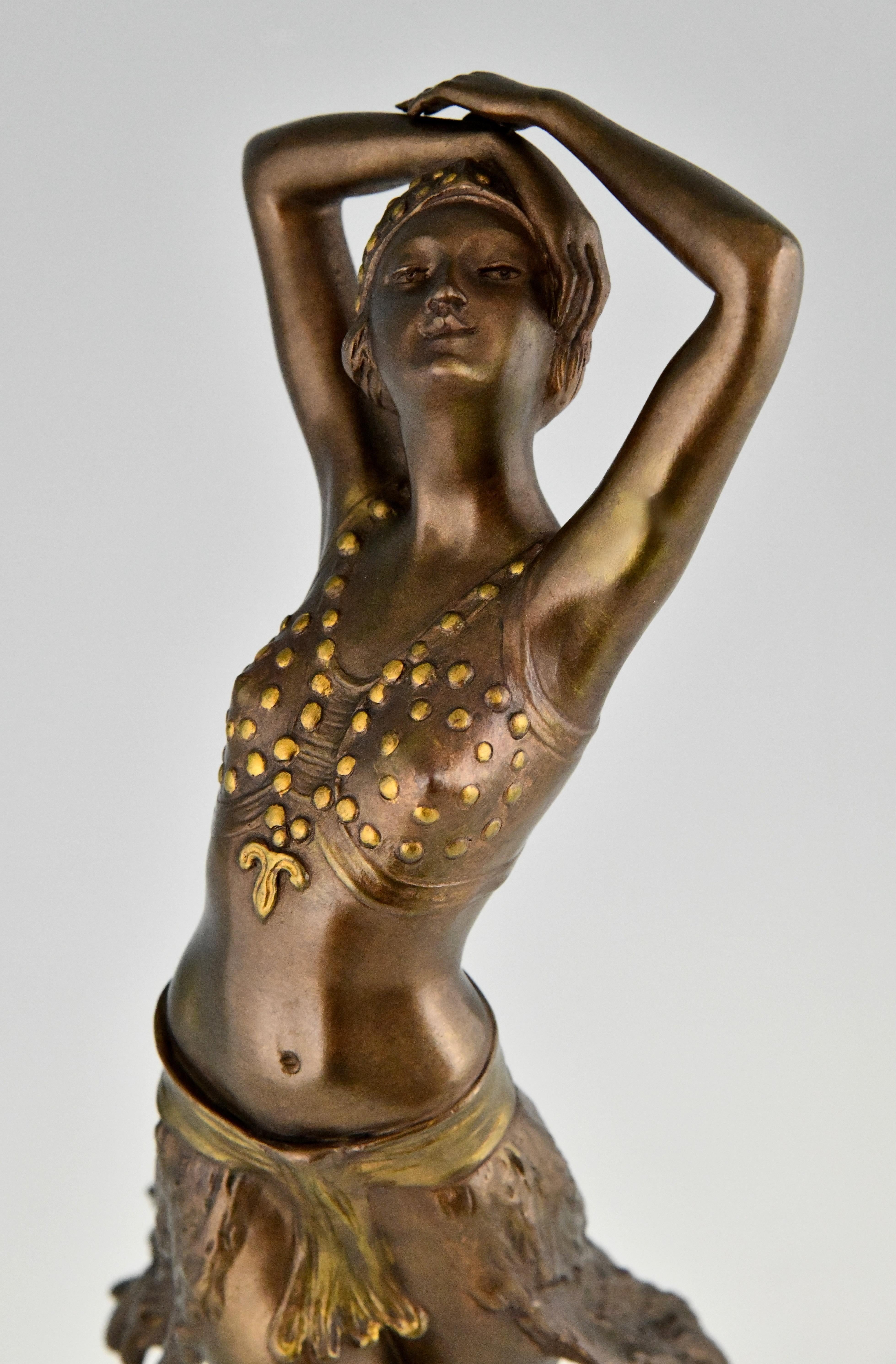 Art Deco Bronze Sculpture Oriental Dancer by Henry Fugère France 1925 For Sale 2