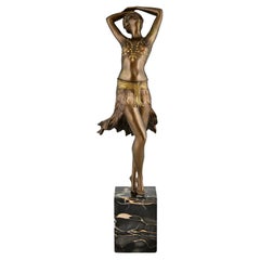 Art Deco Bronze Sculpture Oriental Dancer by Henry Fugère France 1925