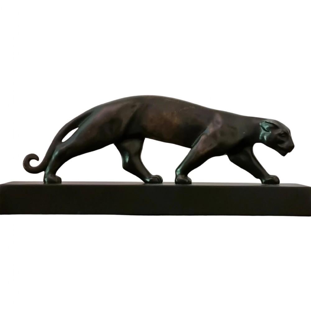Art déco Sculpture de panthère en bronze Art Déco de Luc / Lucien Alliot