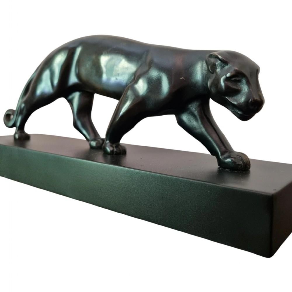 Moulage Sculpture de panthère en bronze Art Déco de Luc / Lucien Alliot