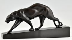 Scultura in bronzo Art Déco Pantera di Maurice Prost, Fonderia Susse Frères, 1930