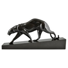 Art Deco bronze sculpture panther by Maurice Prost, Susse Frères foundry 1930