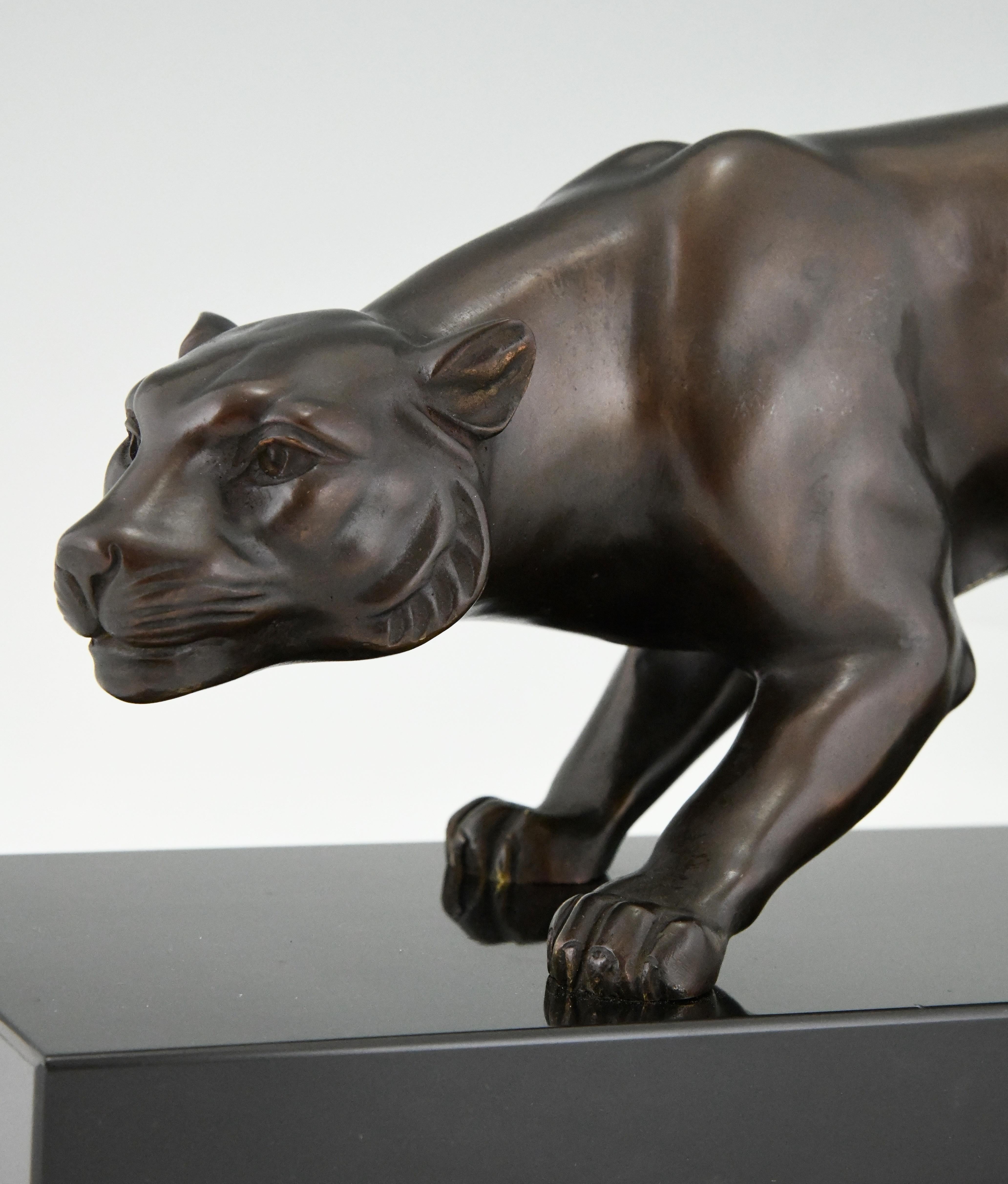 Art Deco Bronze Sculpture Panther J. Brault, France, 1930 4