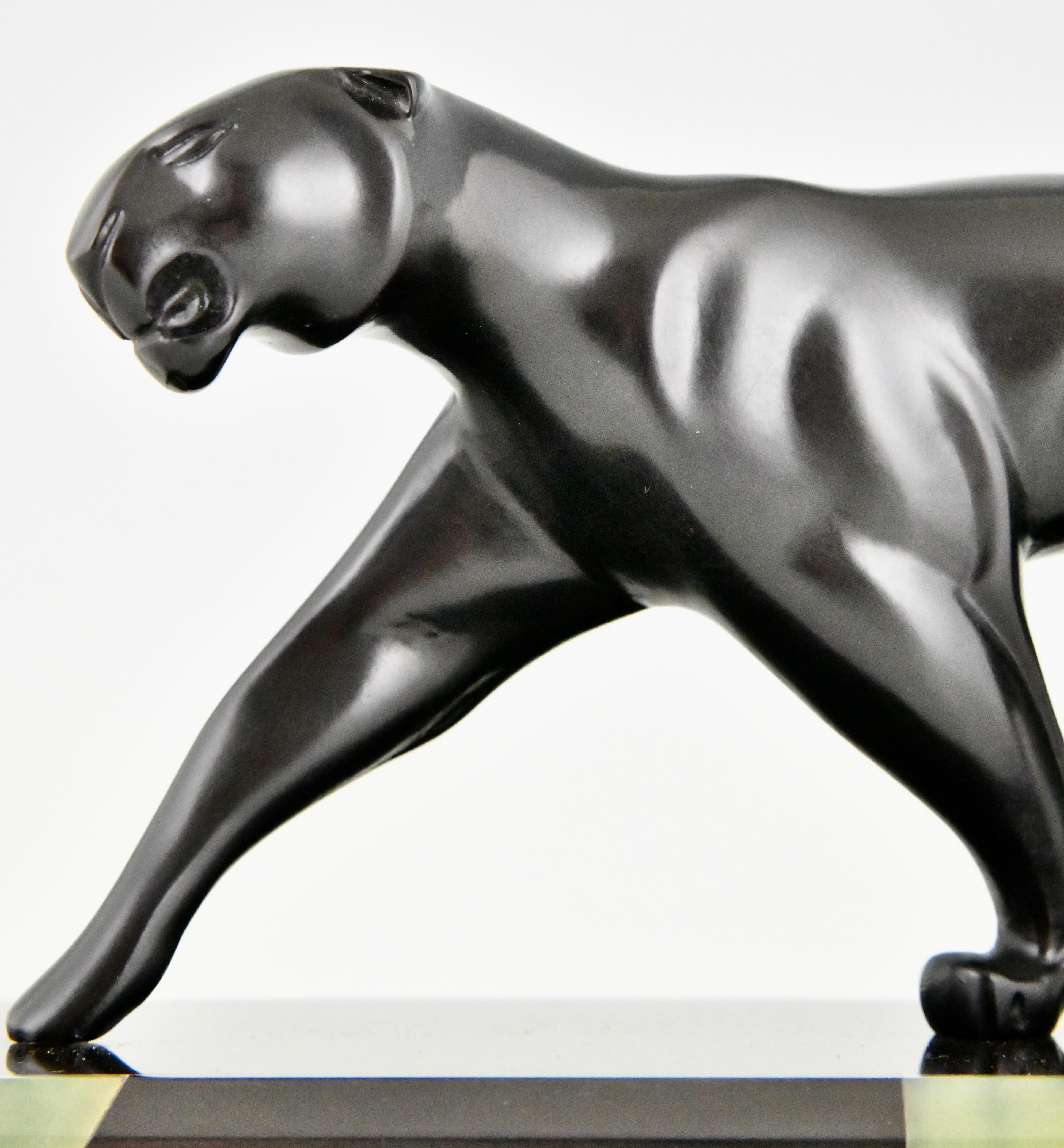Art Deco bronze sculpture panther signed by Michel Decoux 1920 For Sale 5