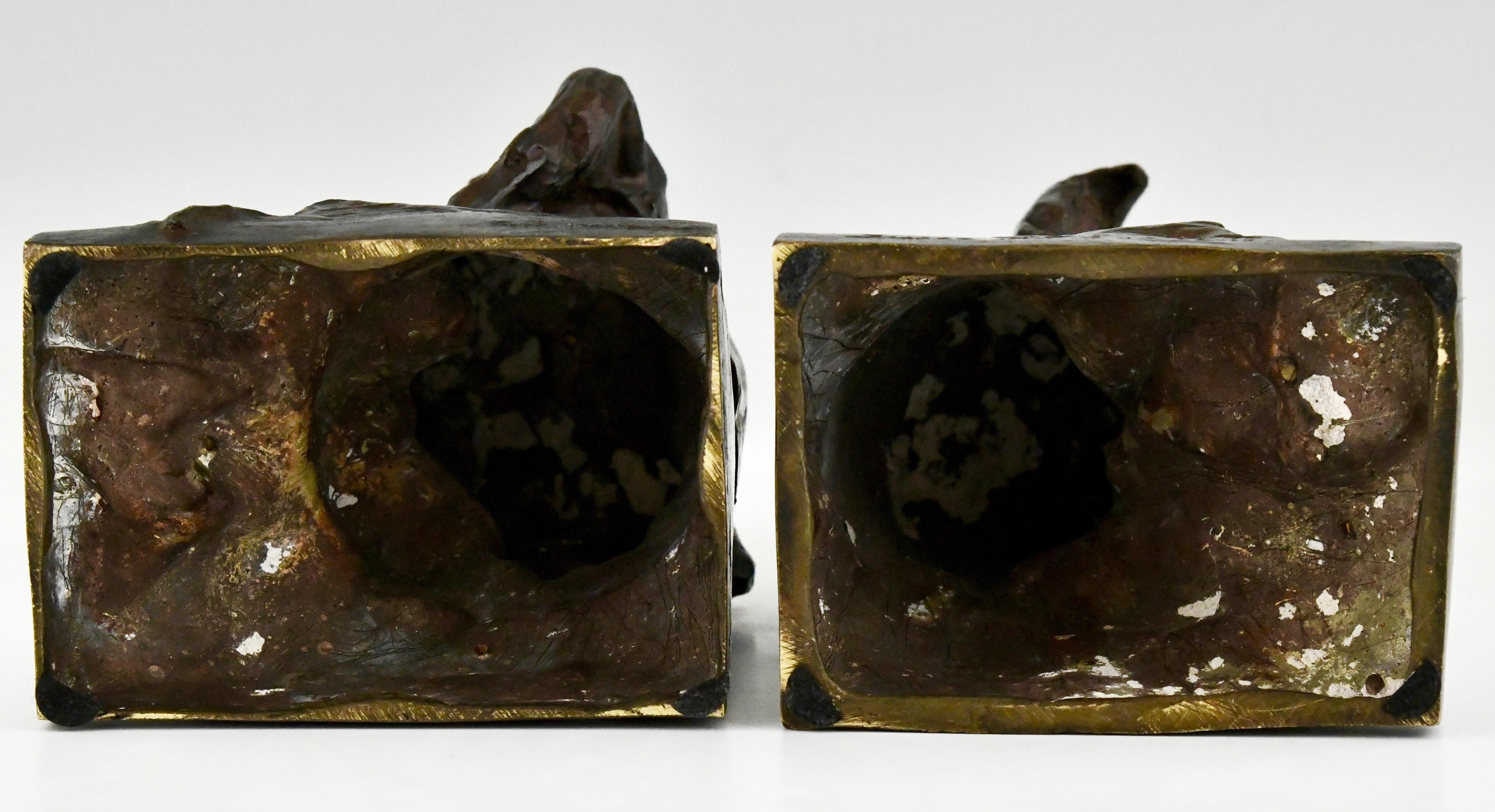 Art Deco Bronze Sculpture Terrier Dog Bookends by L. Fiot, Susse Frères Foundry 6